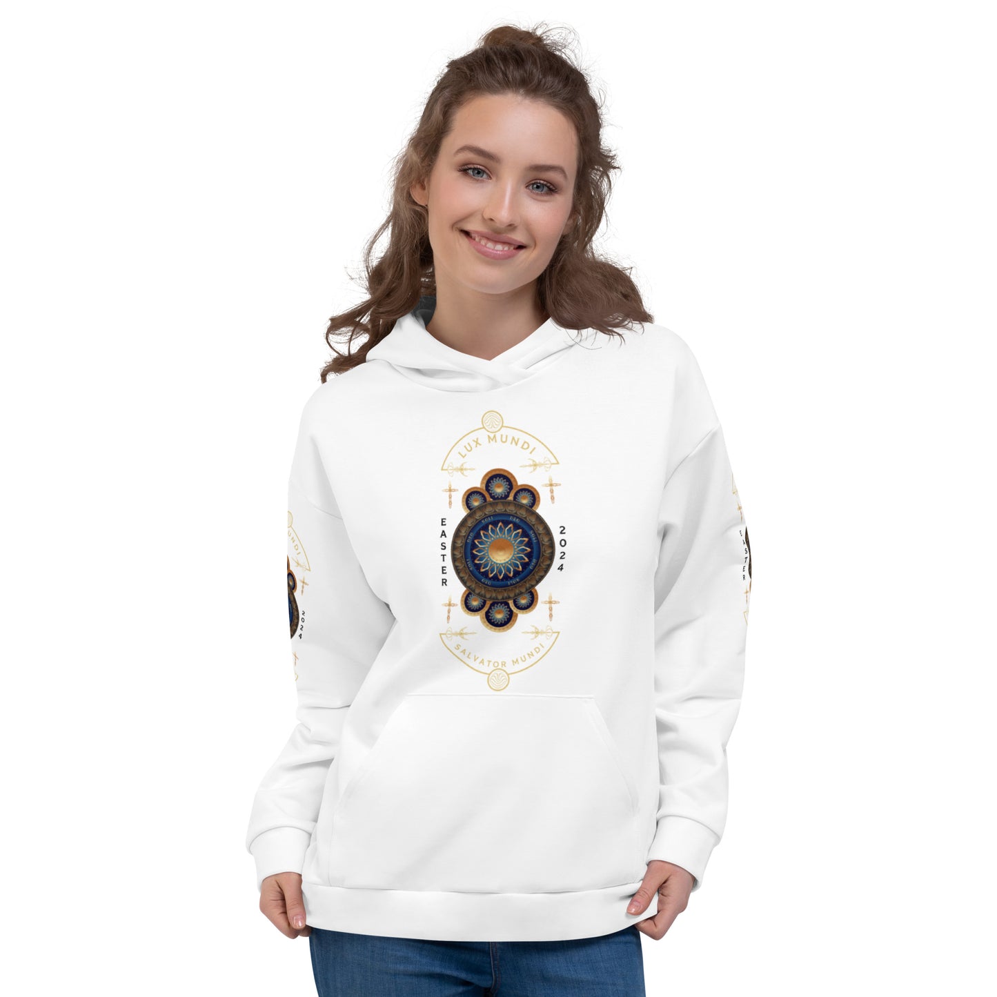 Unisex Hoodie Kukloso Lux Mundi, Salvator Mundi White - Free Shipping