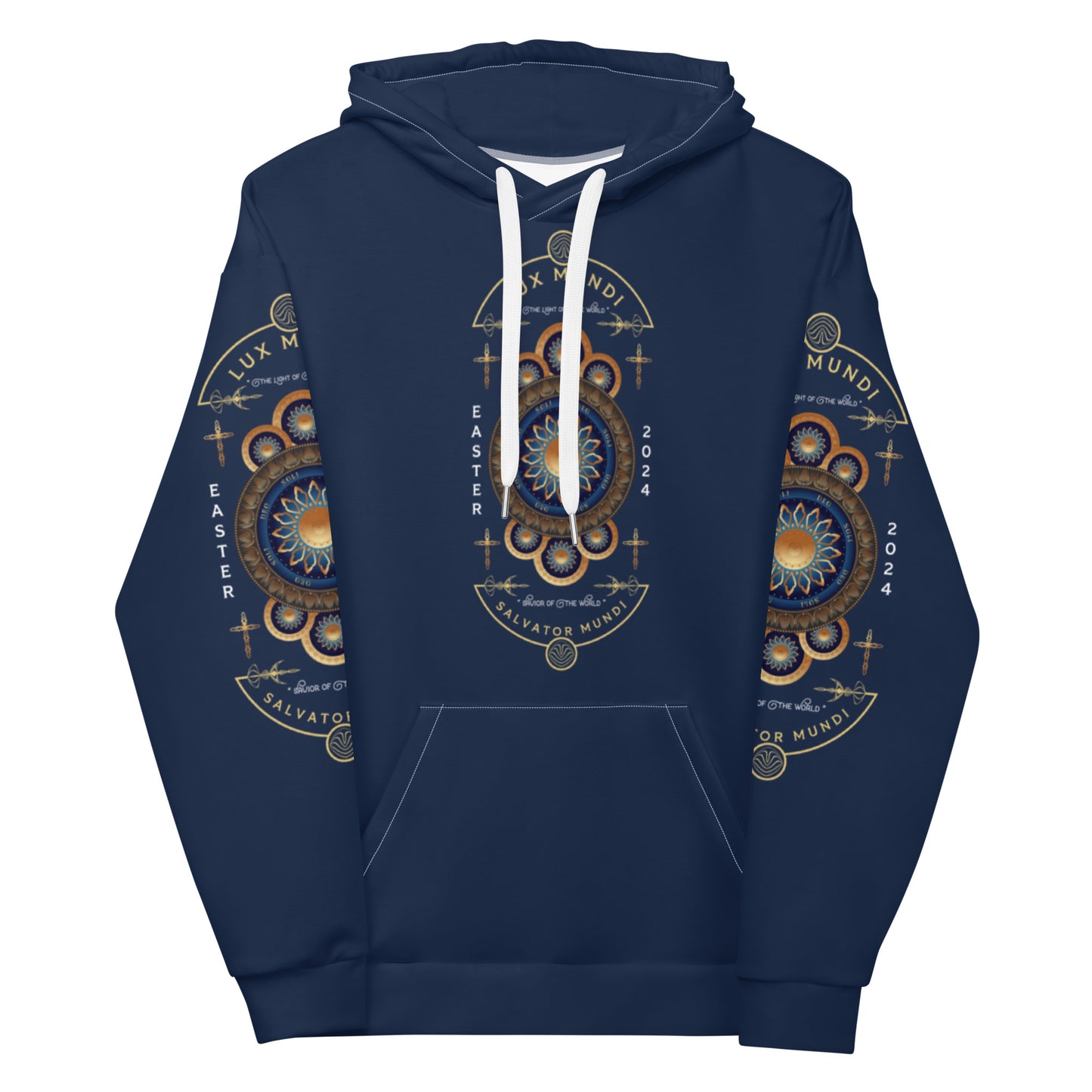 Unisex Hoodie Kukloso Lux Mundi, Salvator Mundi Navy - Free Shipping