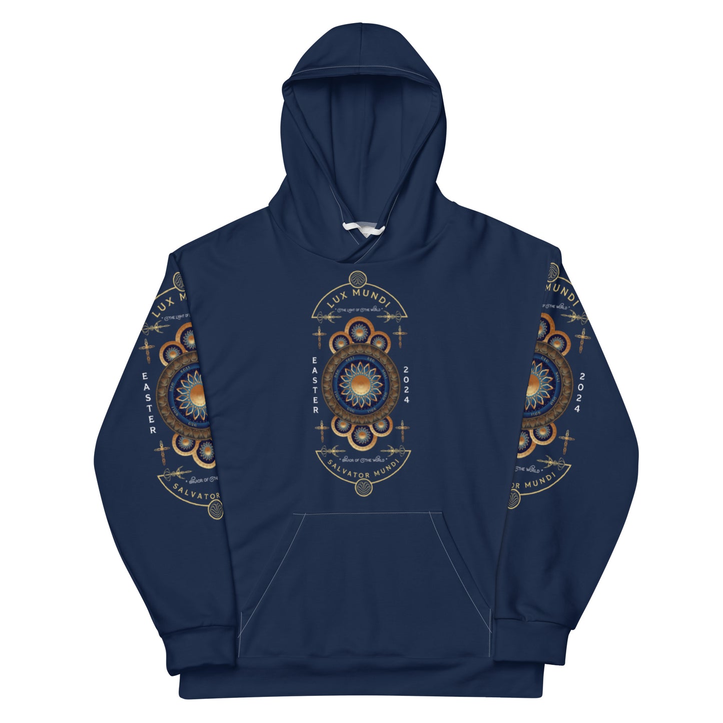 Unisex Hoodie Kukloso Lux Mundi, Salvator Mundi Navy - Free Shipping
