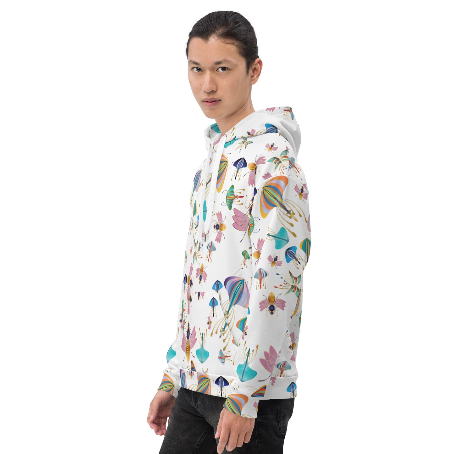 Unisex Hoodie Kukloso Bees, Moths, Butterflies Small Pattern - Free Shipping