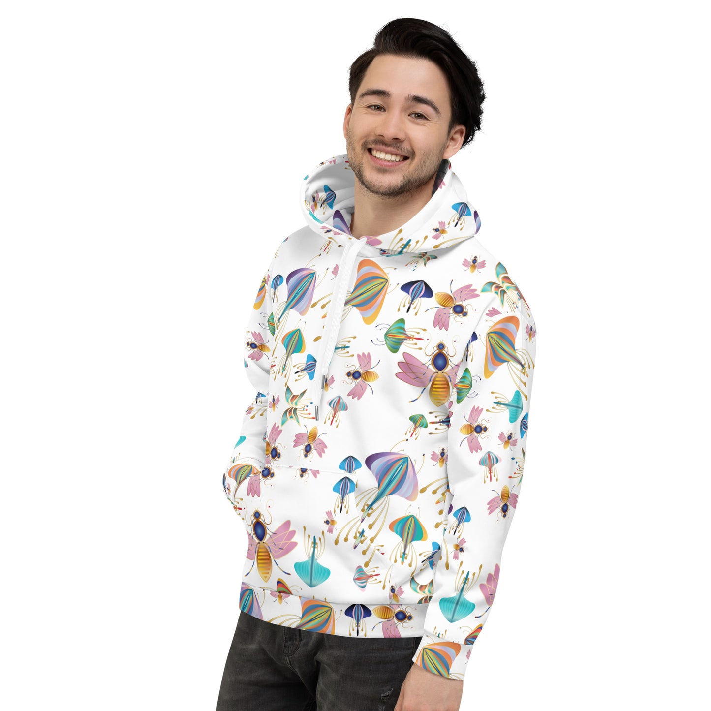 Unisex Hoodie Kukloso Bees, Moths, Butterflies Small Pattern - Free Shipping