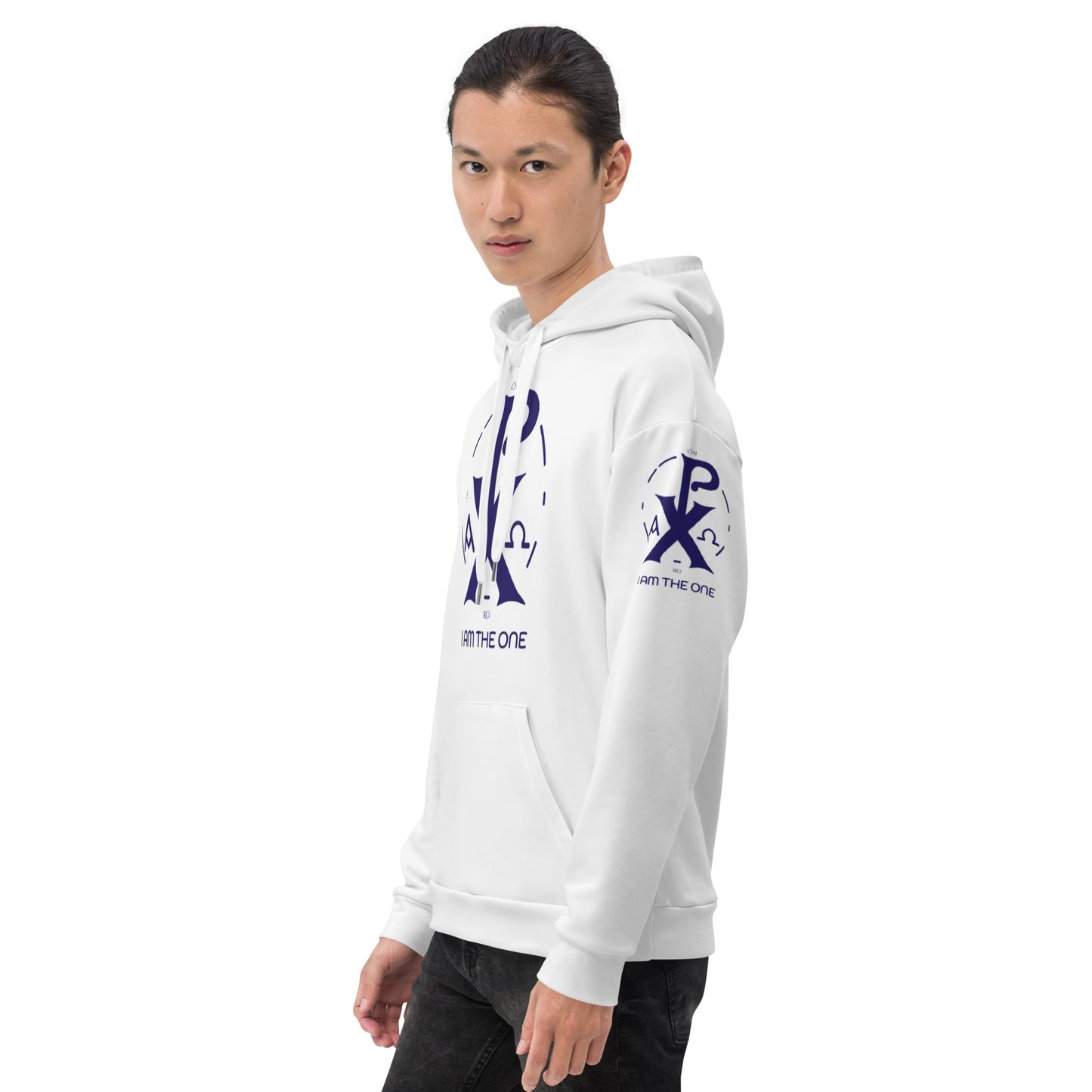 Unisex Hoodie Kukloso Christogram 'Chi Ro' "I Am The One" Navy - Free Shipping