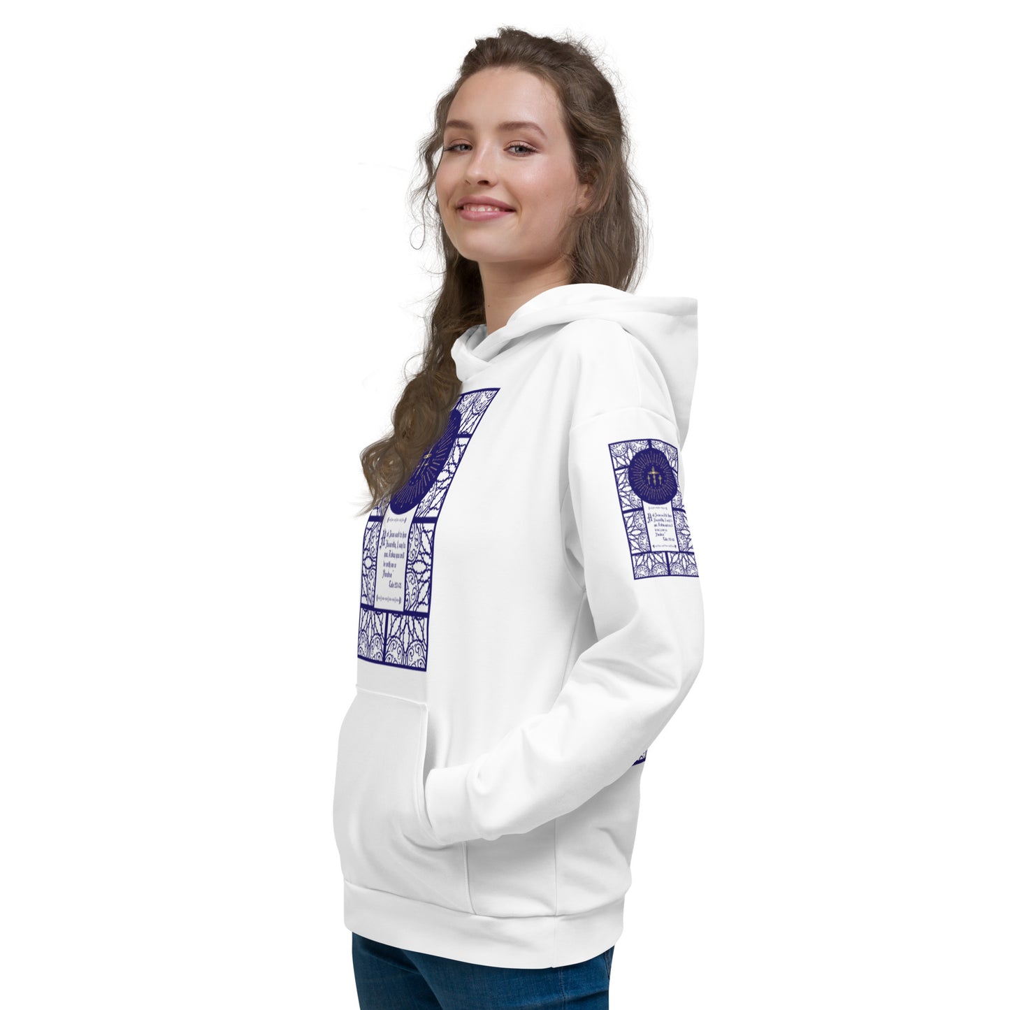 Unisex Hoodie Kukloso Luke 23:43 ...to the thief..."Assuredly I say to you" White - Free Shipping