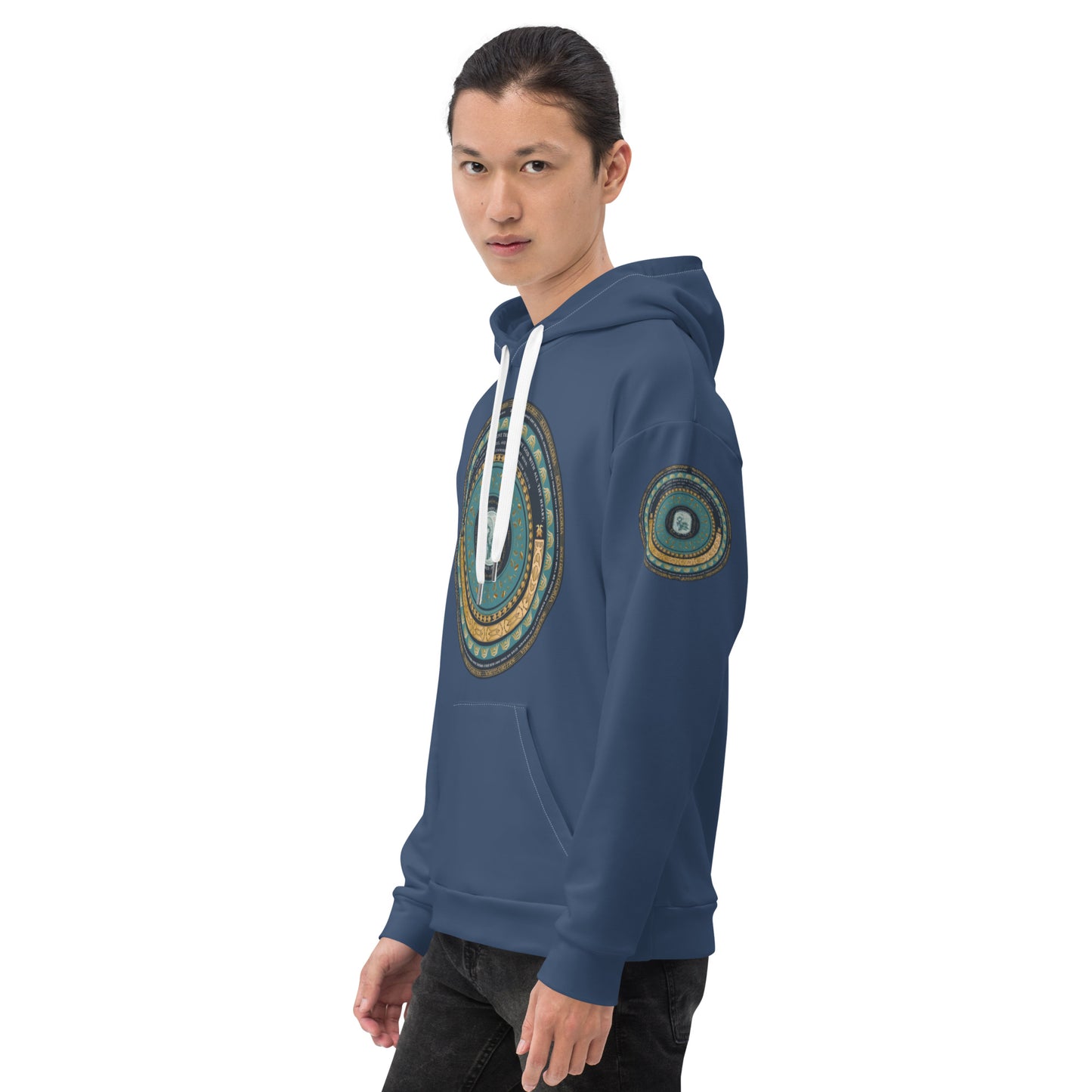 Unisex Hoodie Kukloso Catholic symbol of 'The Vulning Pelican', Various Bible Quotes - Heather Blue - Free Shipping