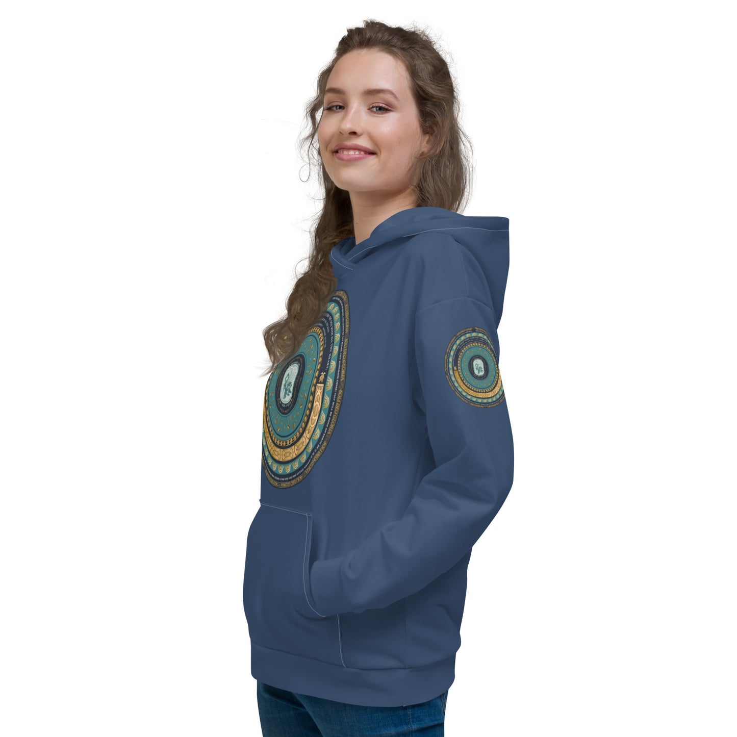 Unisex Hoodie Kukloso Catholic symbol of 'The Vulning Pelican', Various Bible Quotes - Heather Blue - Free Shipping