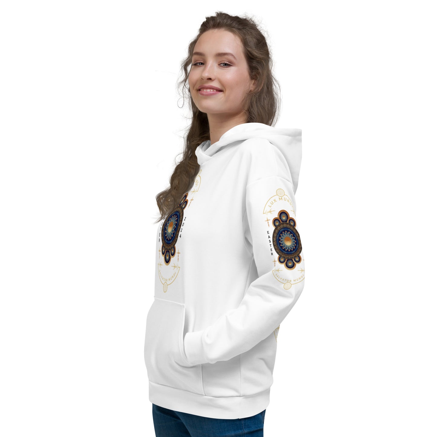 Unisex Hoodie Kukloso Lux Mundi, Salvator Mundi White - Free Shipping
