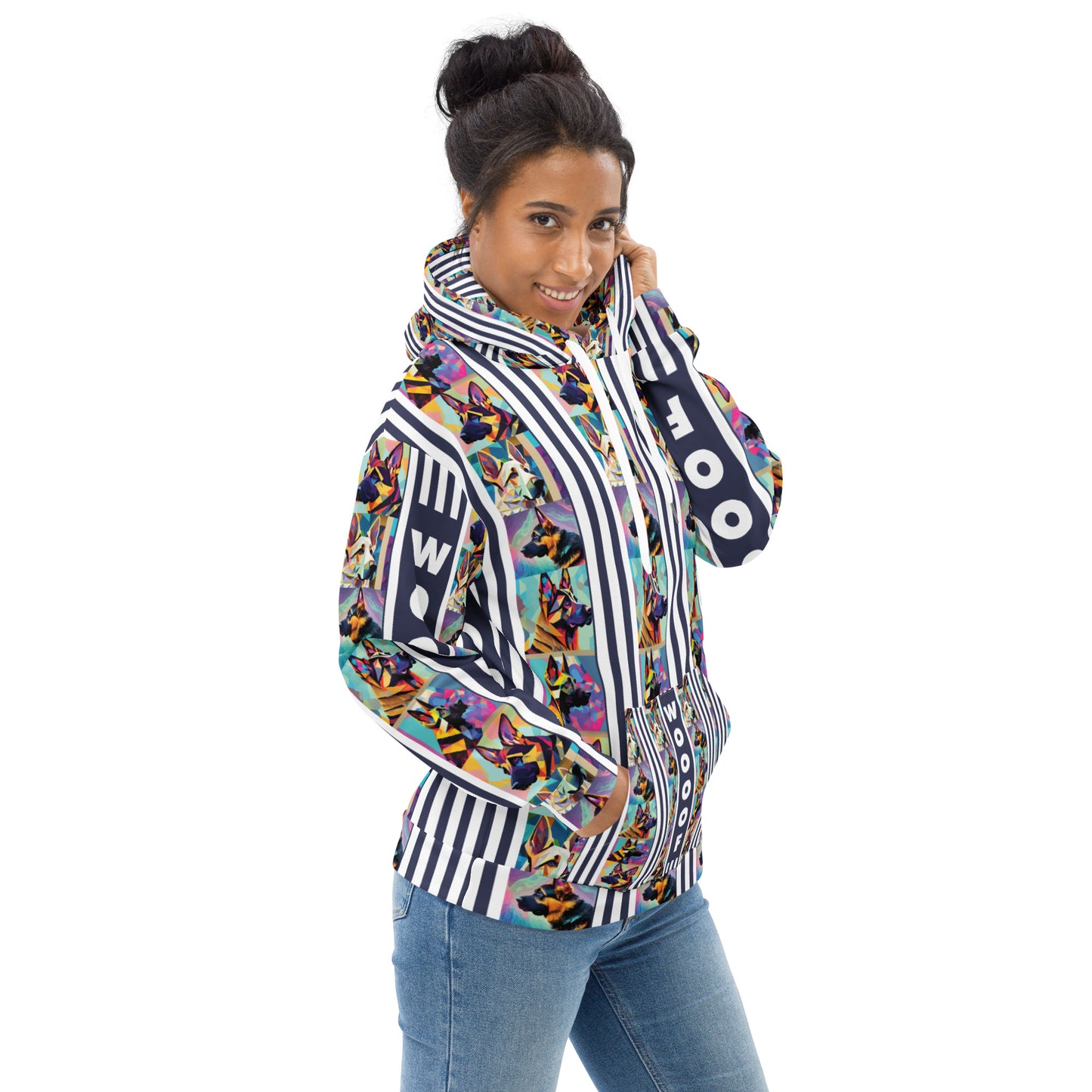 Unisex Hoodie Kukloso German Sheperd Dog 'Wooof' - Free Shipping