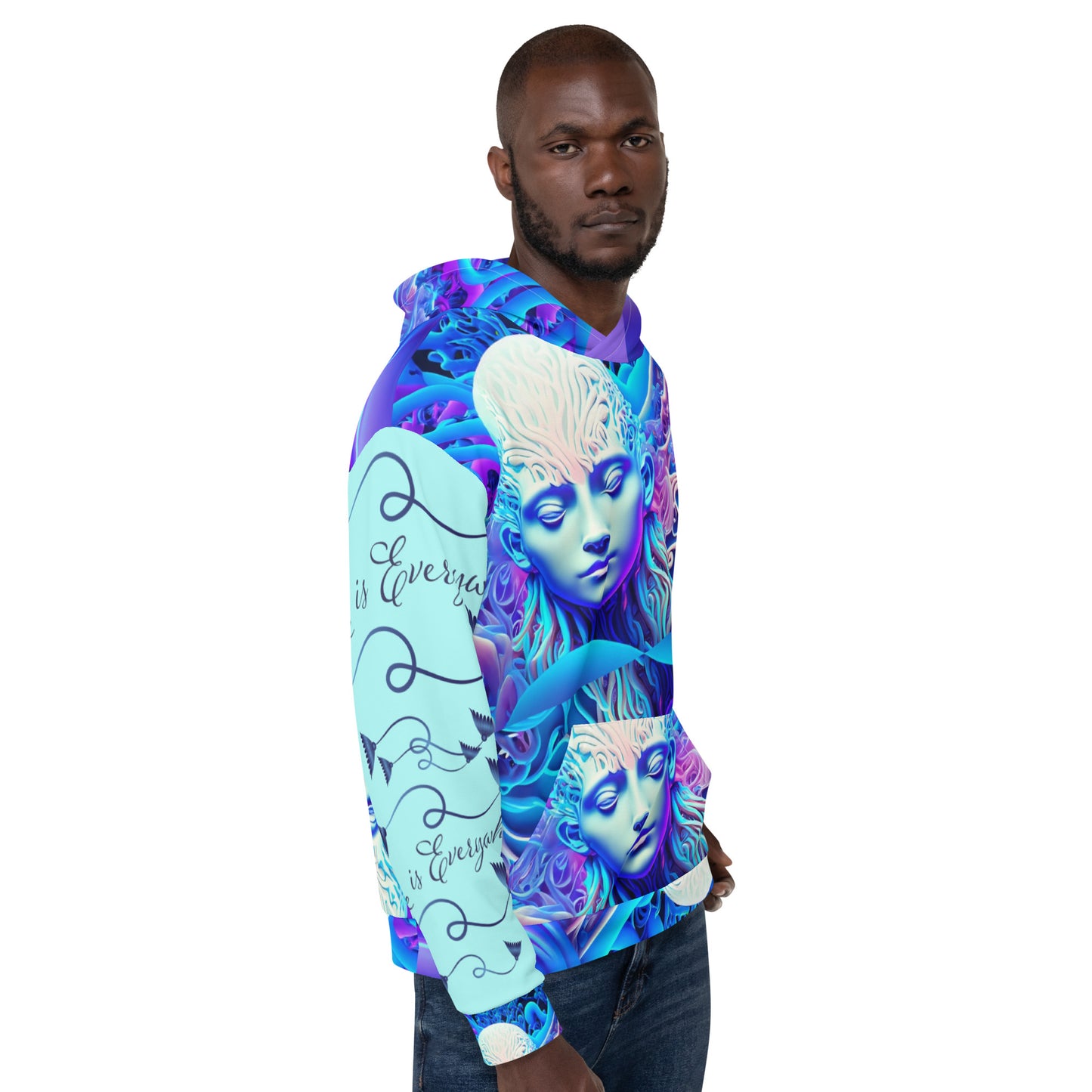 Unisex HoodieKukloso Space Faces ' Love Is Everywhere ' - Free Shipping