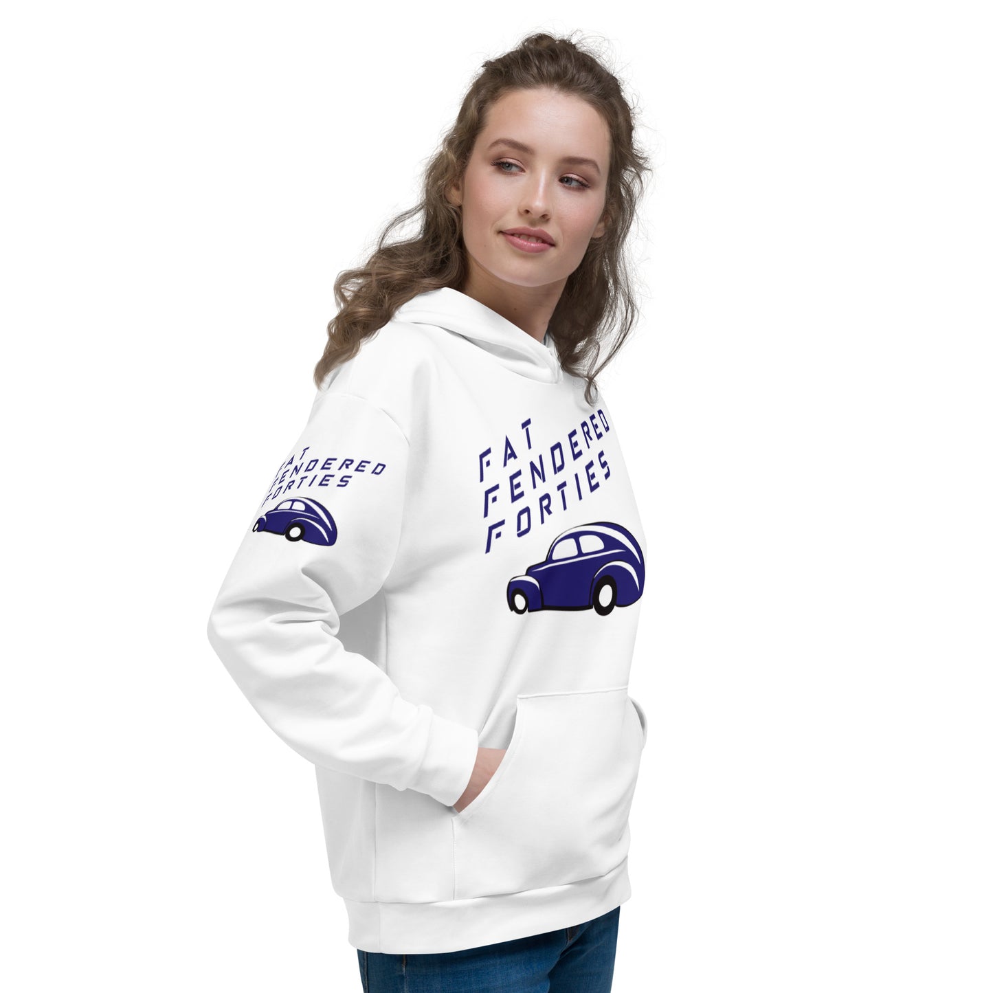Unisex Hoodie Kukloso Fat-Fendered Forties Navy - Free Shipping