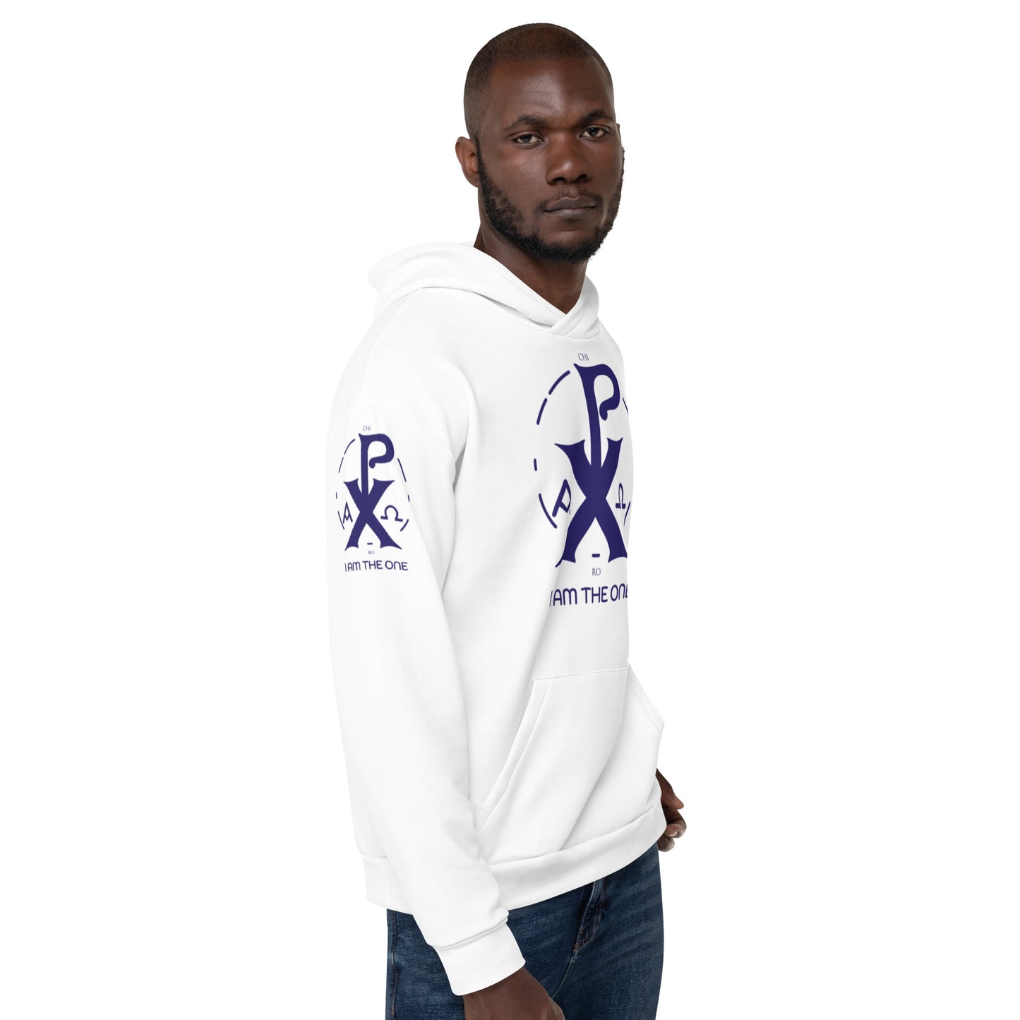Unisex Hoodie Kukloso Christogram 'Chi Ro' "I Am The One" Navy - Free Shipping