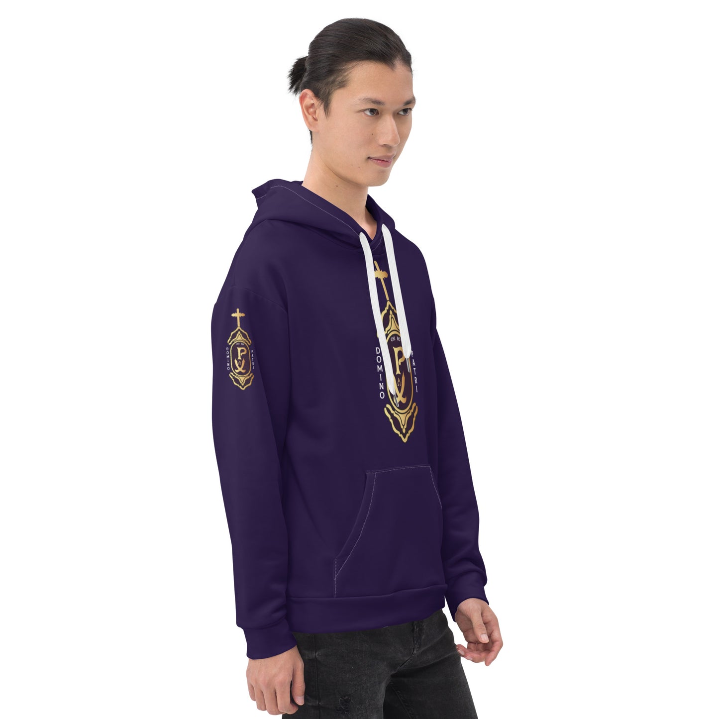 Unisex Hoodie Kukloso Domino Patri - Chi Ro PX Christogram Dark Purple - Free Shipping
