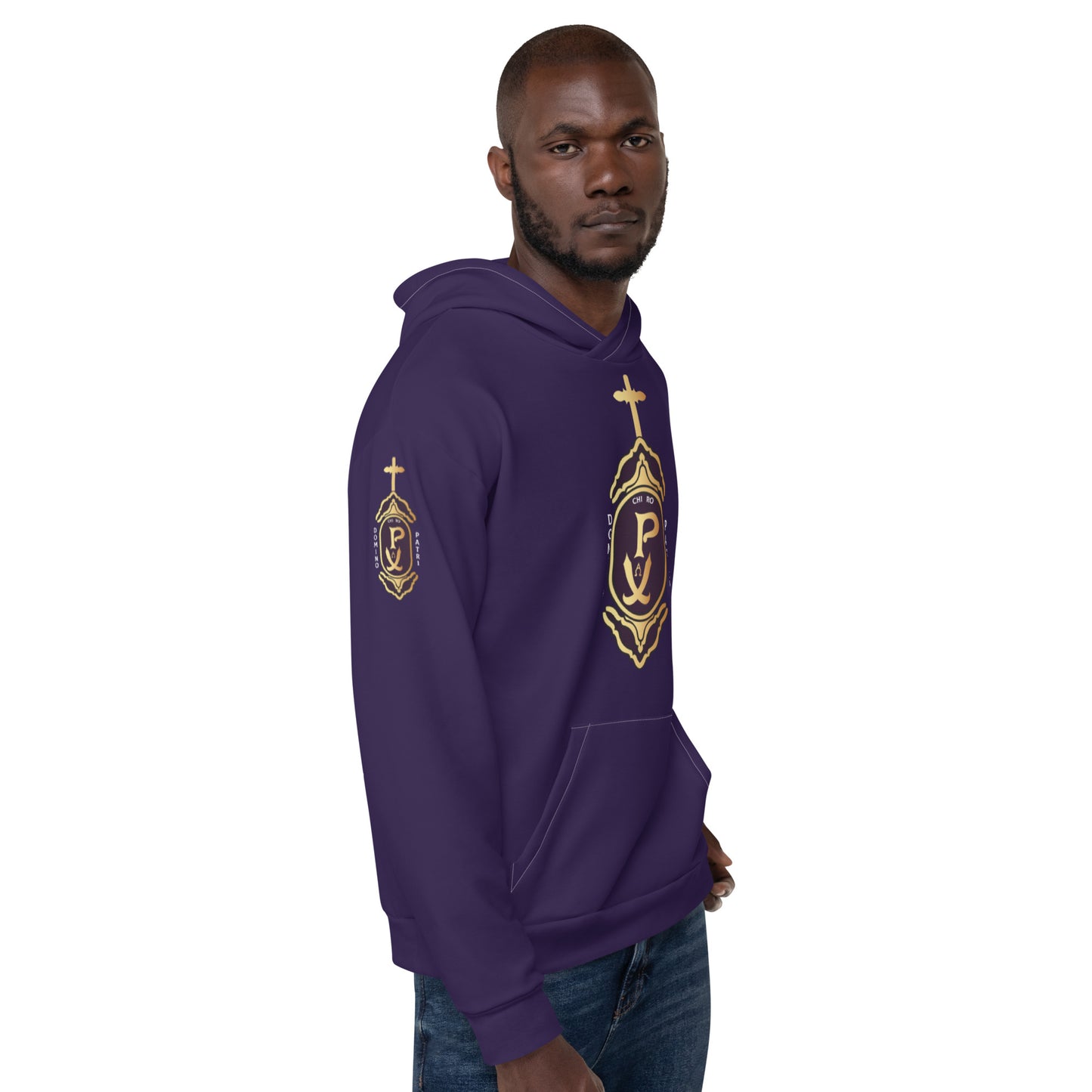 Unisex Hoodie Kukloso Domino Patri - Chi Ro PX Christogram Dark Purple - Free Shipping