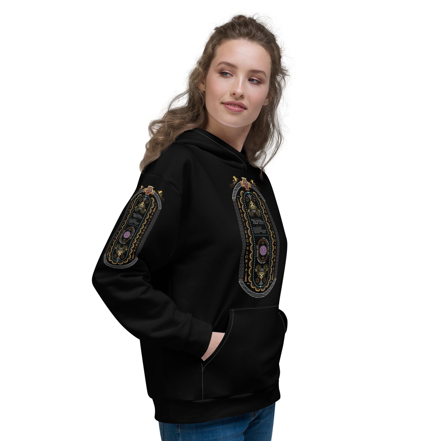 Unisex Hoodie Kukloso Soli Deo Gloria Composite - Black - Free Shipping