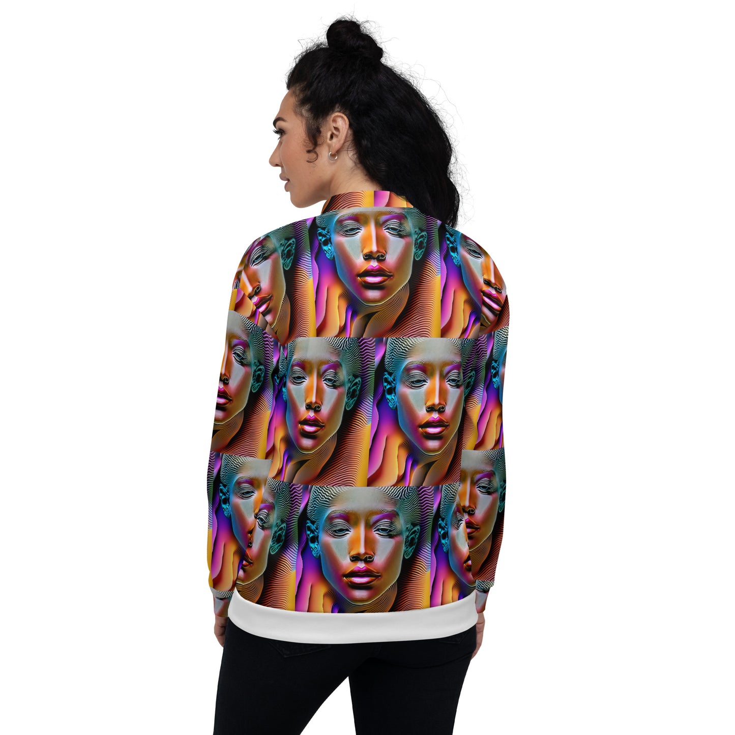 Unisex Bomber Jacket Kukloso Space Face No 4 - Free Shipping