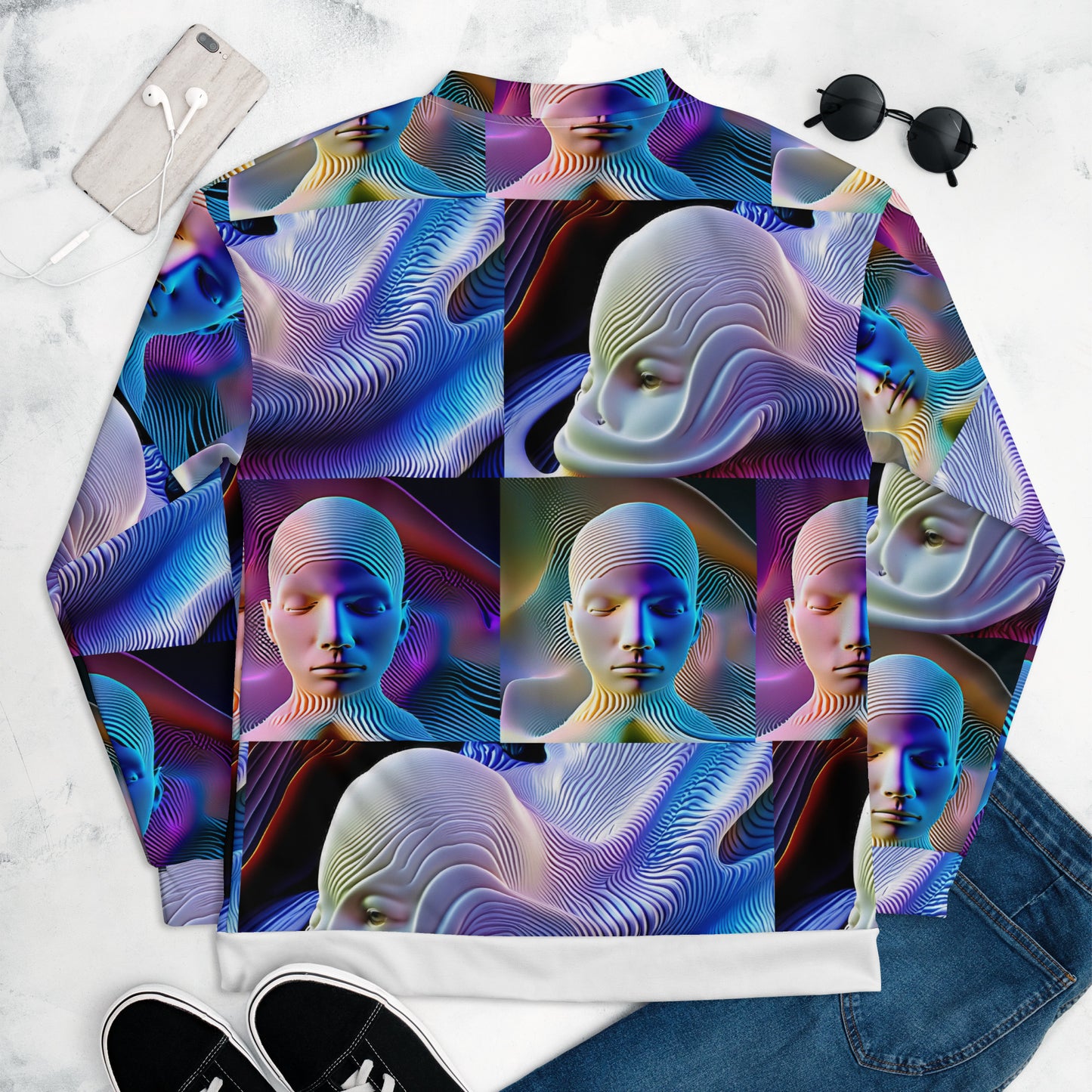 Unisex Bomber Jacket Kukloso Space Face No 3 - Free Shipping