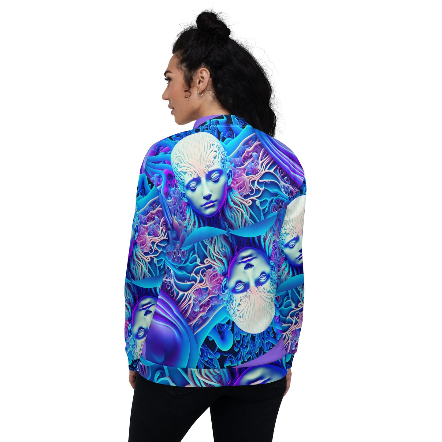 Unisex Bomber Jacket Kukloso Space Faces Love is Everywhere No 1 A Free Shiping