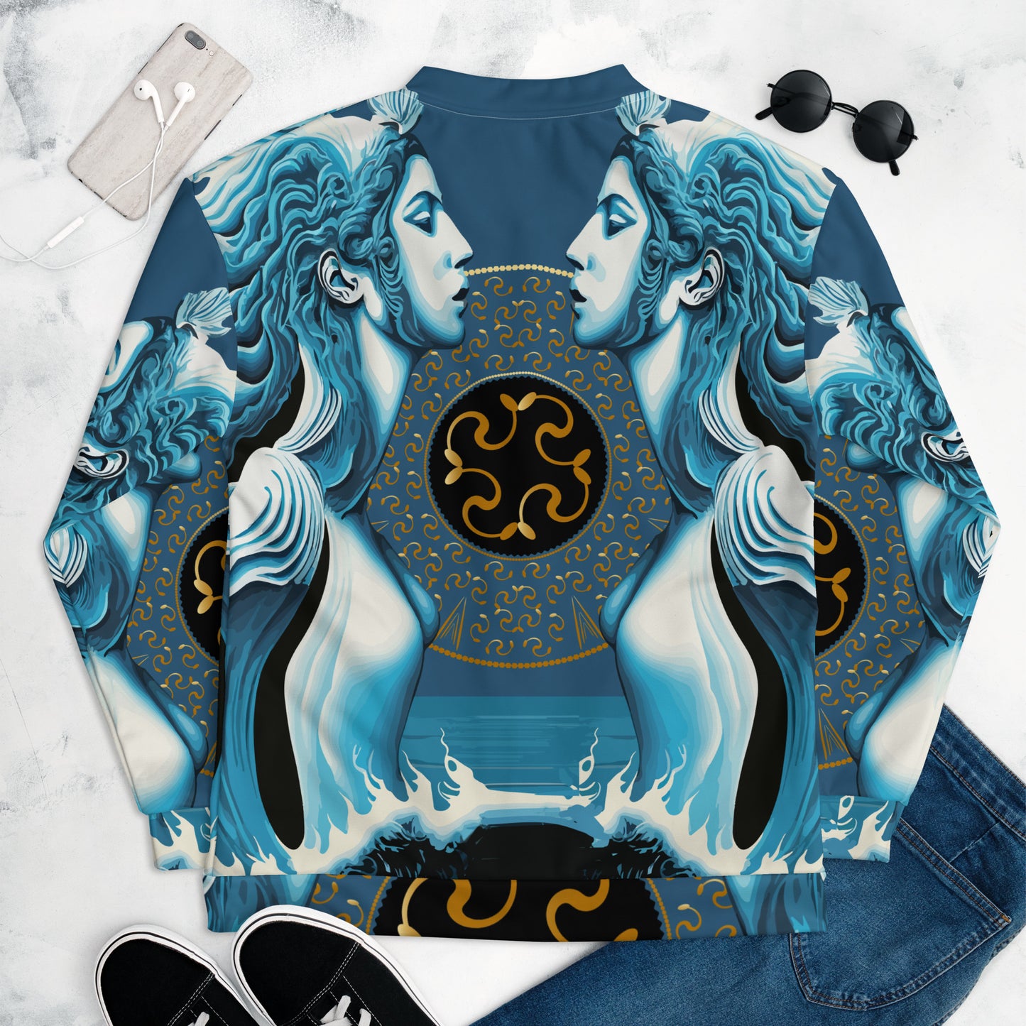 Unisex Bomber Jacket Kukloso Sea Siren No 2 Free Shipping