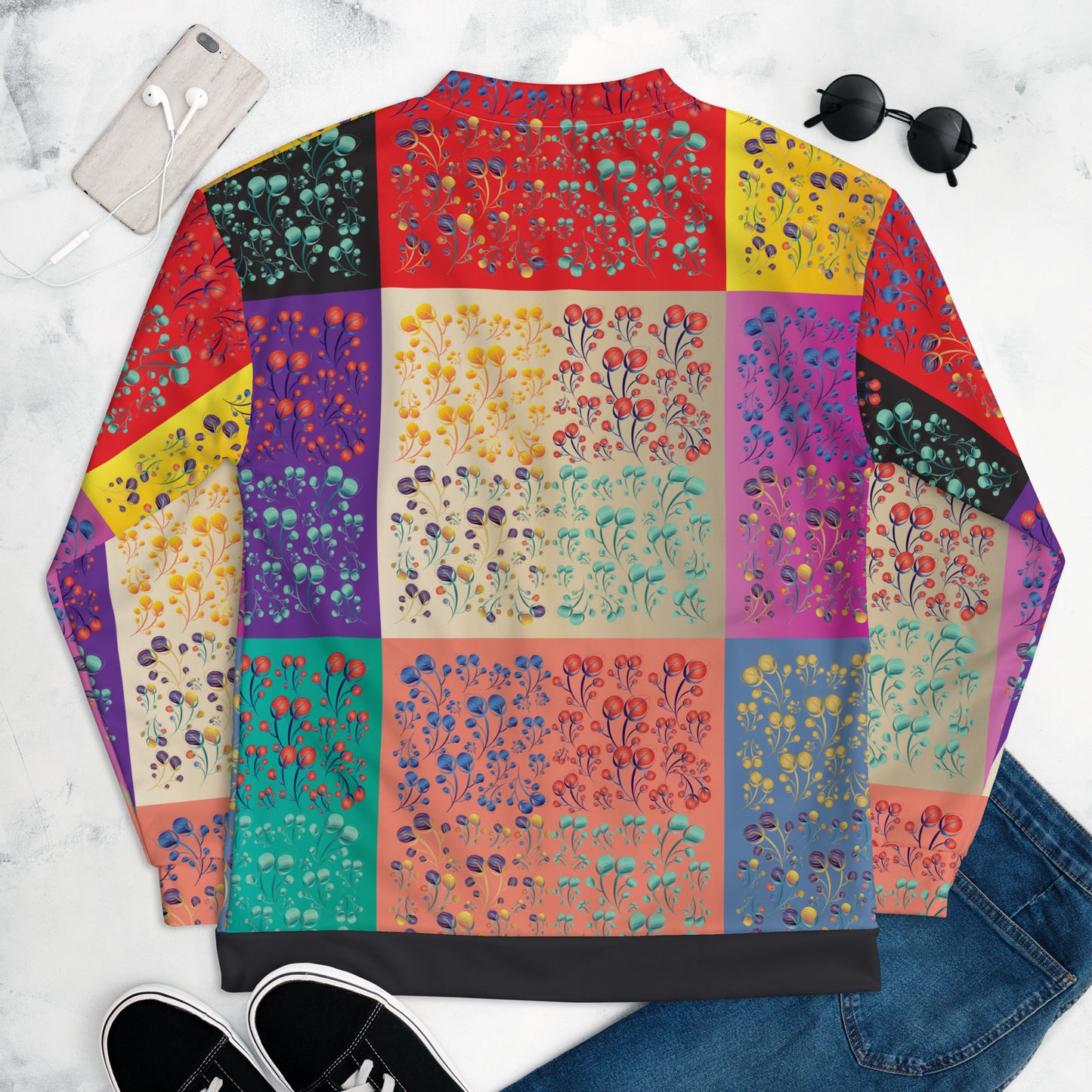 Unisex Bomber Jacket Kukloso Melange de fleur Composite No 50 A Free Shipping