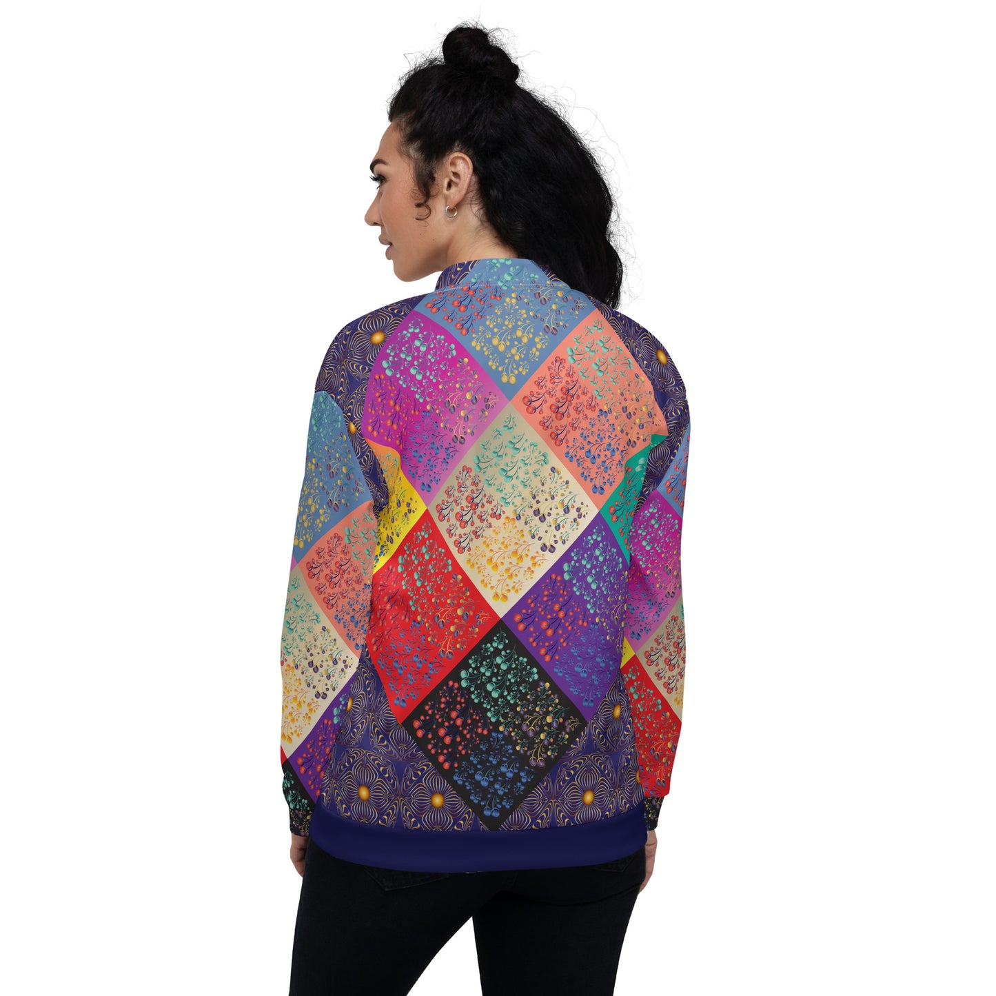 Unisex Bomber Jacket Kukloso Melange de fleur Composite No 50 B Free Shipping