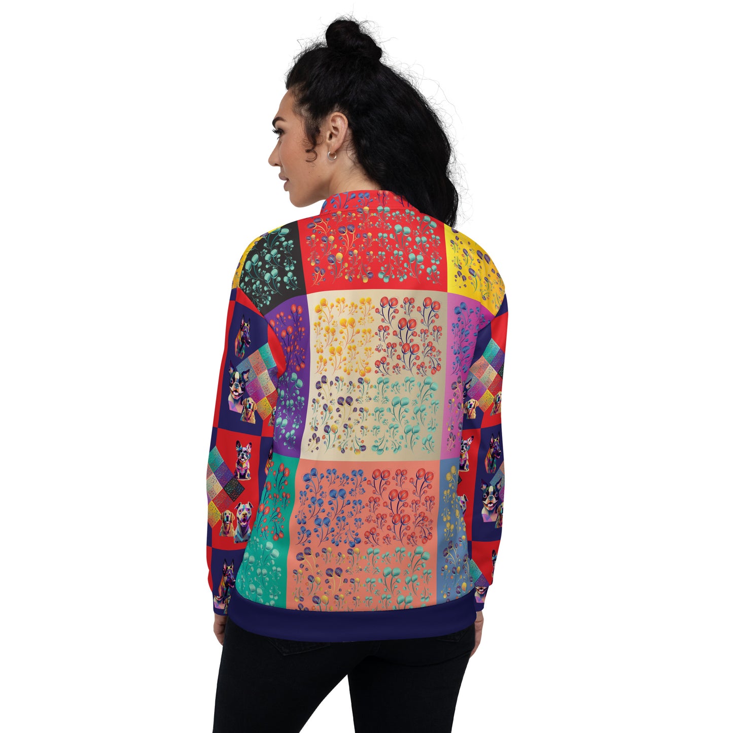 Unisex Bomber Jacket Kukloso Melange de fleur Composite No 50 F Free Shipping