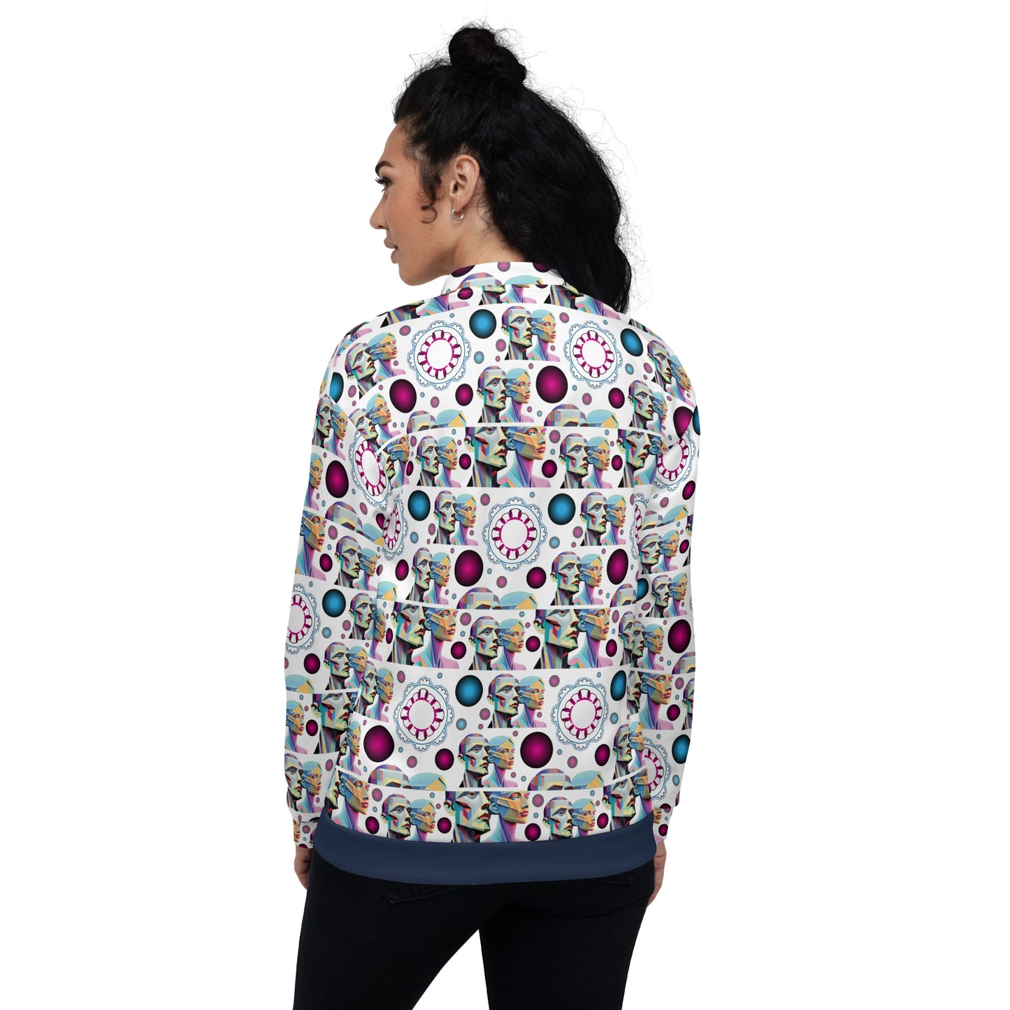 Unisex Bomber Jacket Kukloso Cubist Couple No 1 A - Free Shipping
