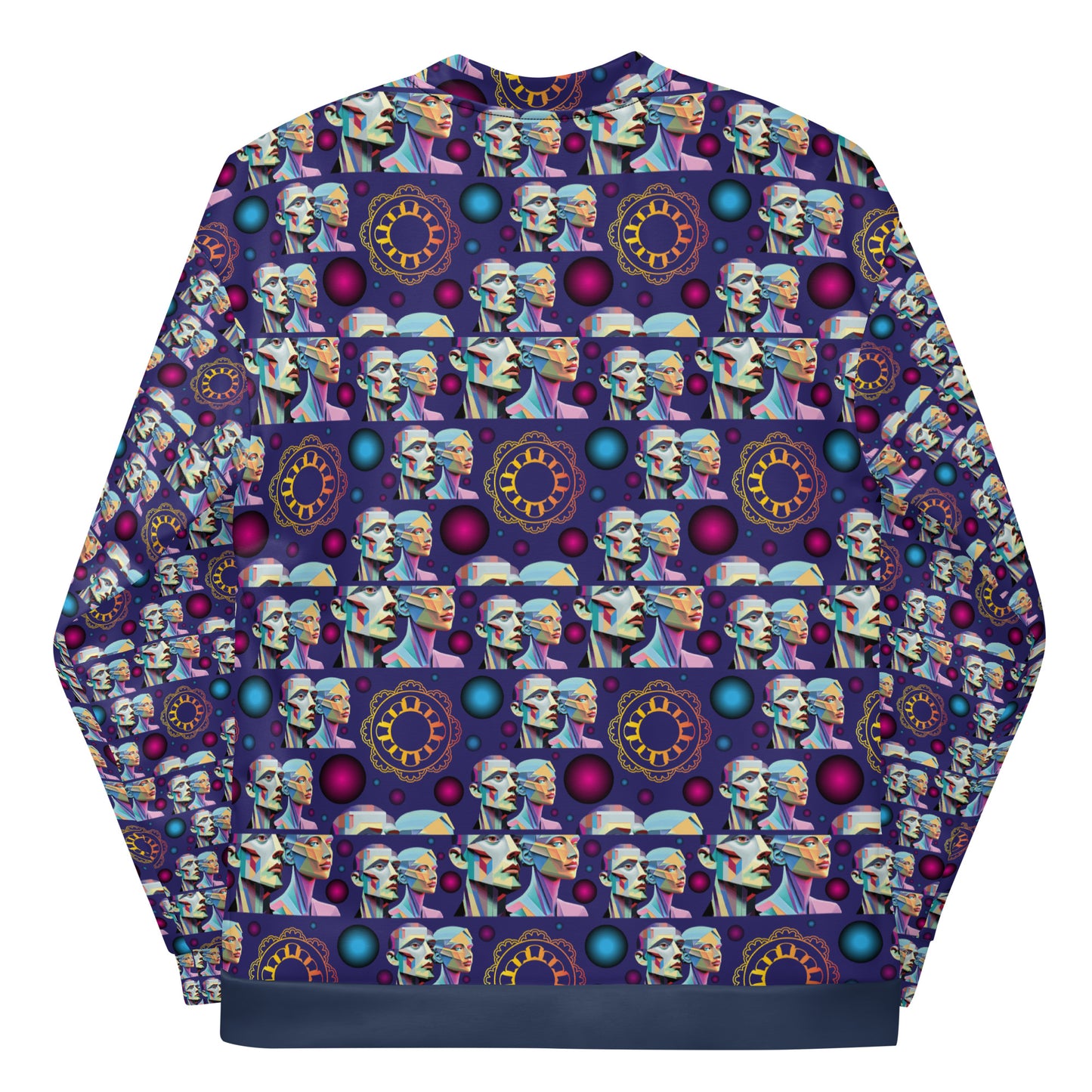 Unisex Bomber Jacket Kukloso Cubist Couple No 1 B - Free Shipping