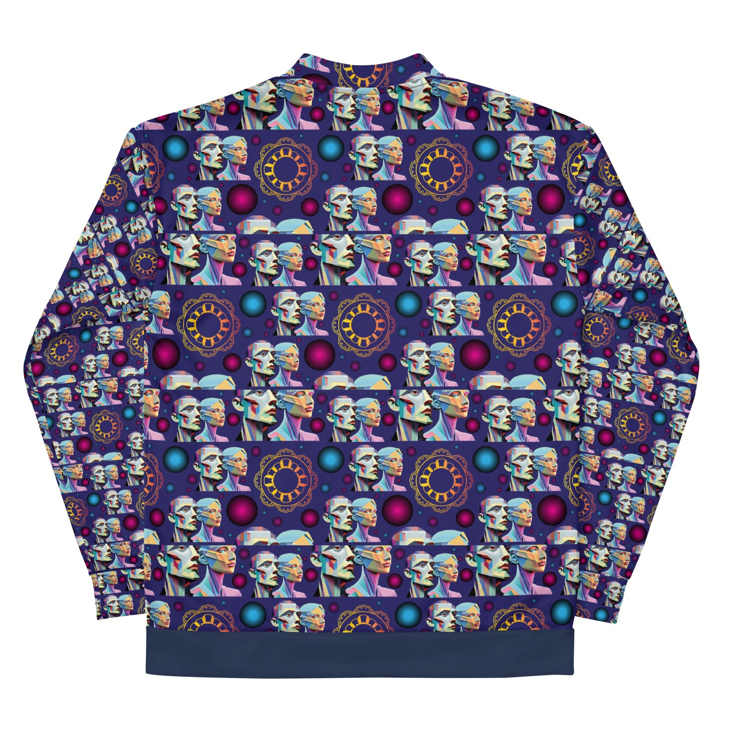 Unisex Bomber Jacket Kukloso Cubist Couple No 1 B - Free Shipping