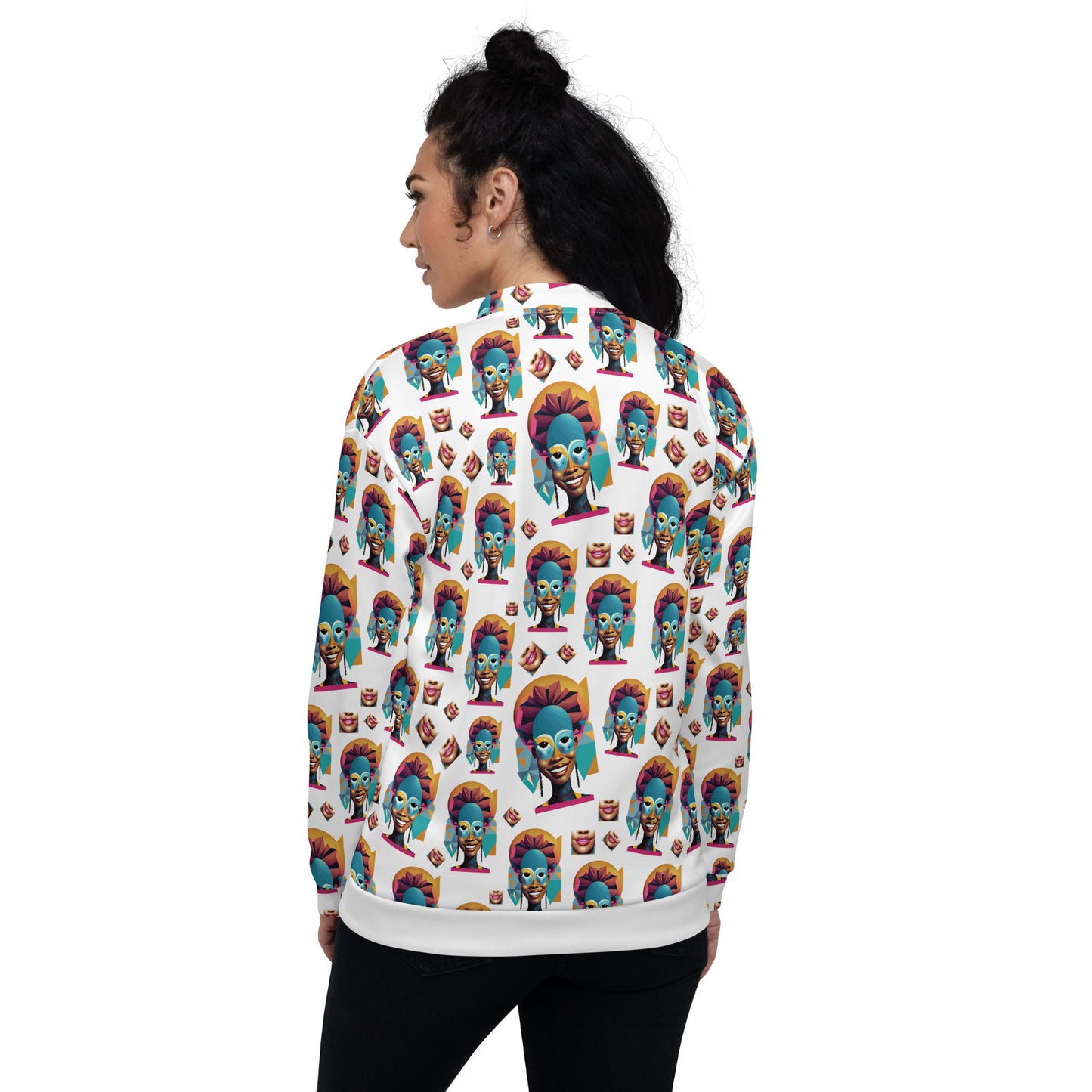 Unisex Bomber Jacket Kuklooso Smiling Faces No 1 - Free Shipping
