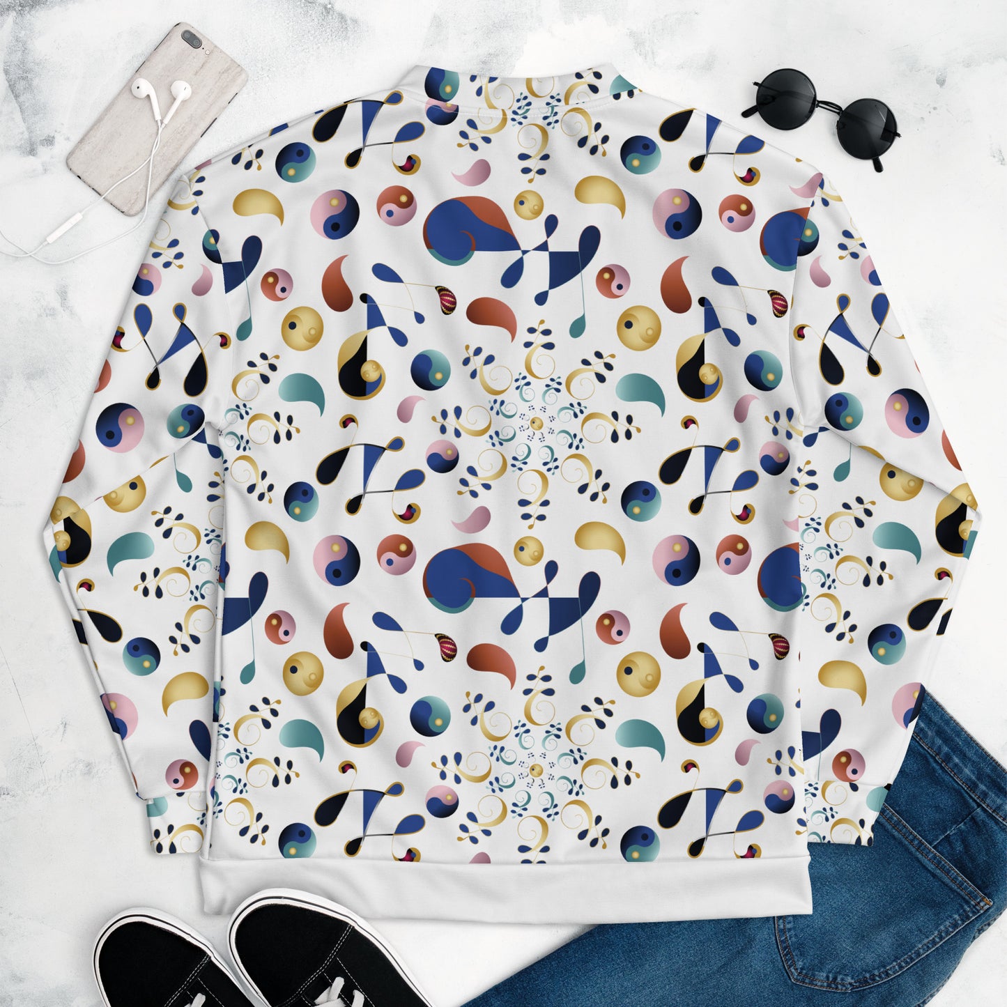 Unisex Bomber Jacket Kukloso Melange de fleuron No 1 - Free Shipping