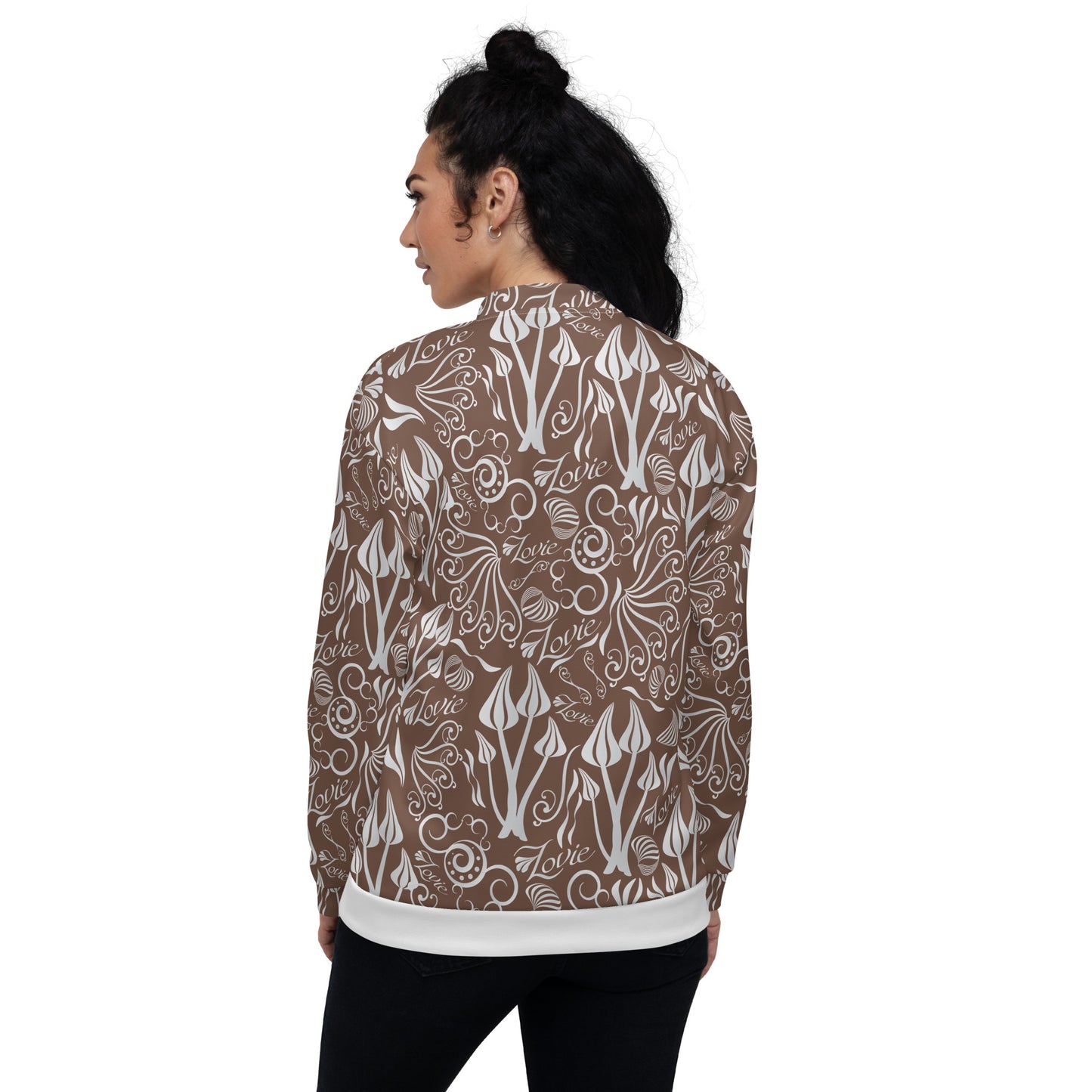 Unisex Bomber Jacket Kukloso 'Lovie' No 1 Cocoa - Free Shipping