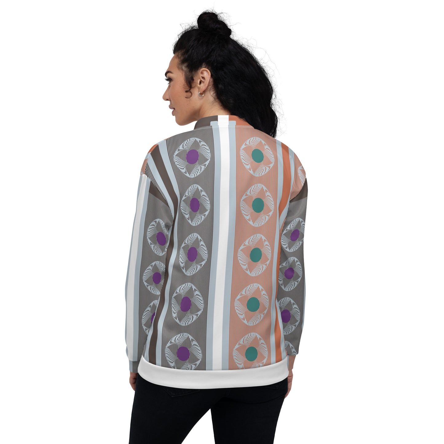 Unisex Bomber Jacket Kukloso Geographica Stripes No 1 - Free Shipping