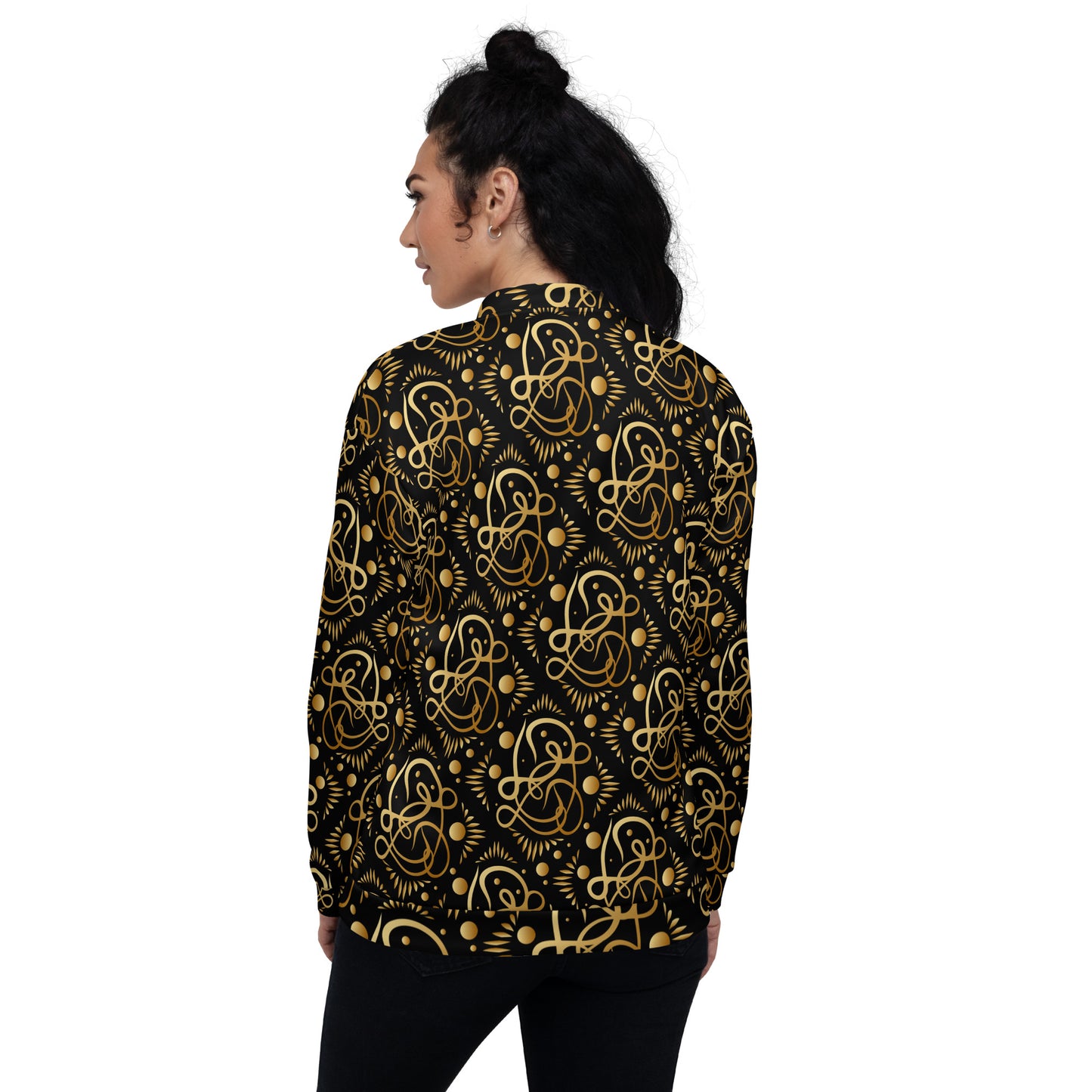 Unisex Bomber Jacket Kukloso Geometrical Fleuron No 75 - Free Shipping
