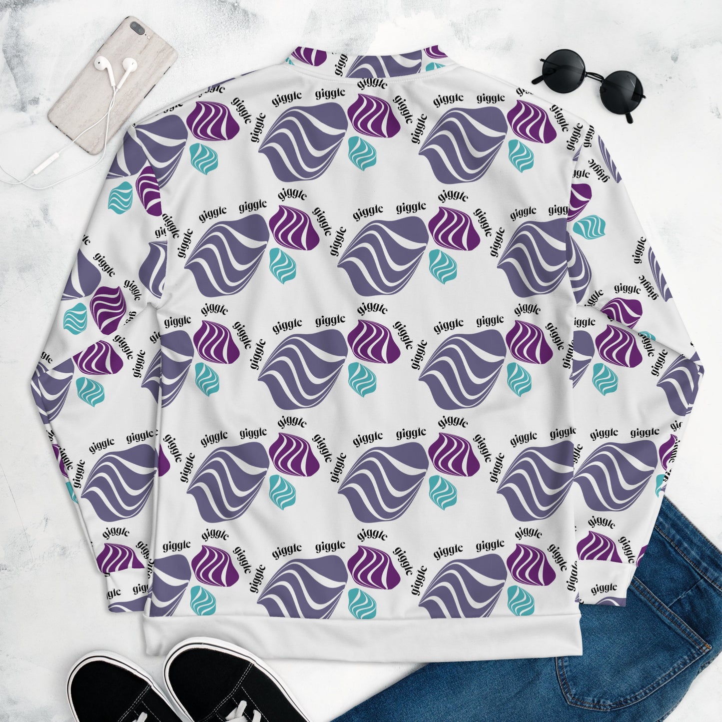 Unisex Bomber Jacket Kukloso Giggle Graphic No 2 - Free Shipping