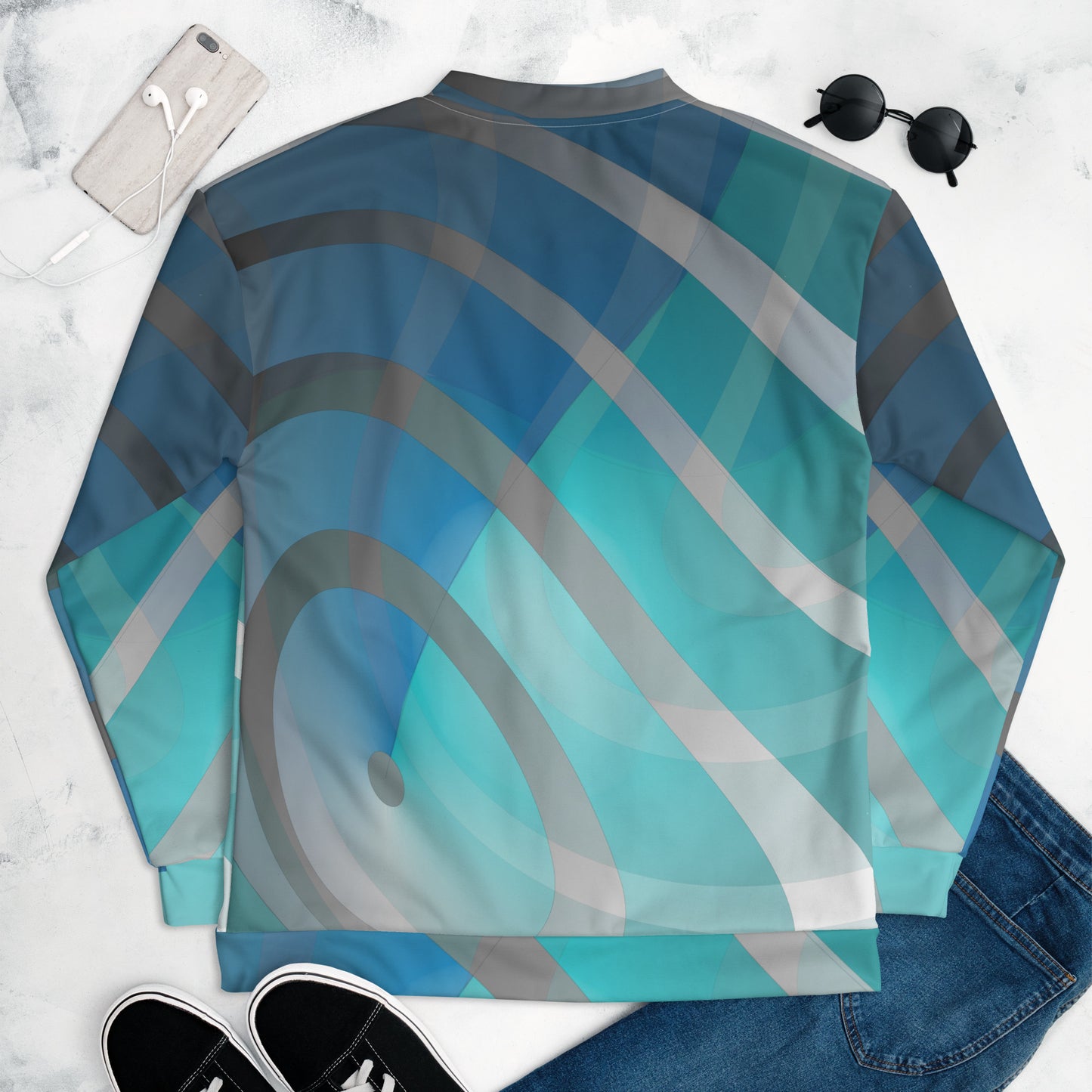 Unisex Bomber Jacket Kukloso Circularity Graphic No 34 - Free Shipping