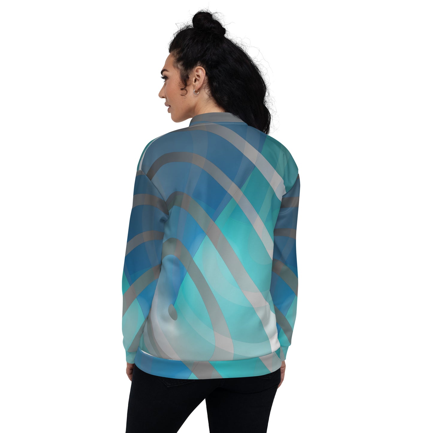 Unisex Bomber Jacket Kukloso Circularity Graphic No 34 - Free Shipping