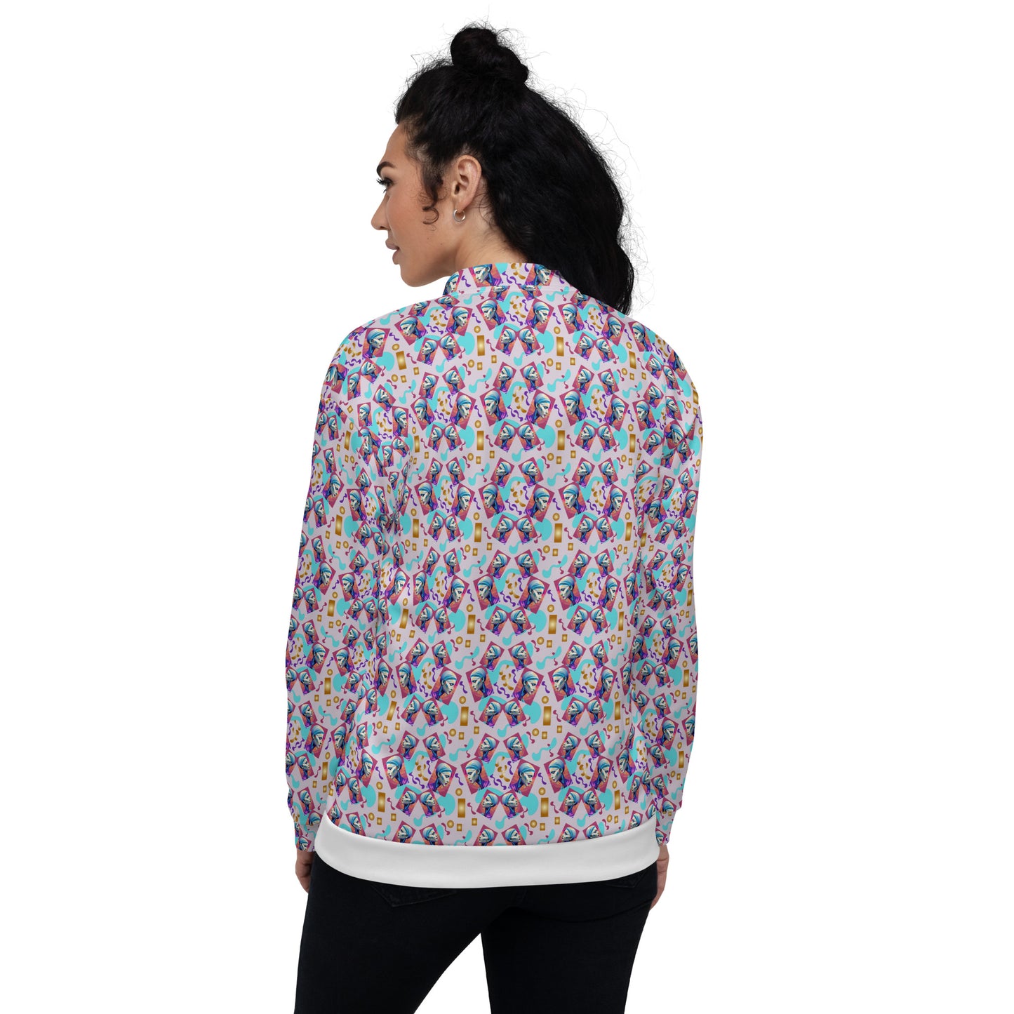 Unisex Bomber Jacket Kukloso Space Face Collage No 4 - free Shipping