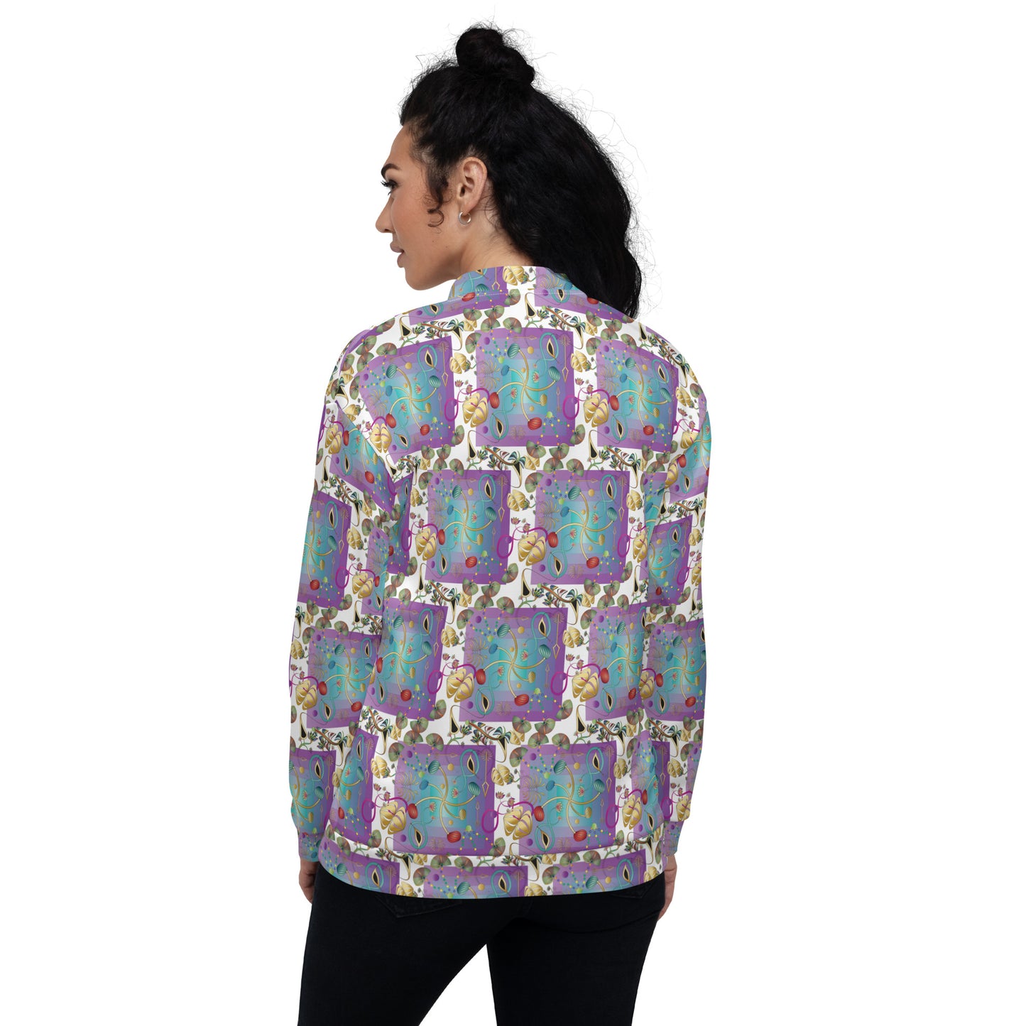 Unisex Bomber Jacket Kukloso Kuklos No 4358 Pattern Small - Free Shipping