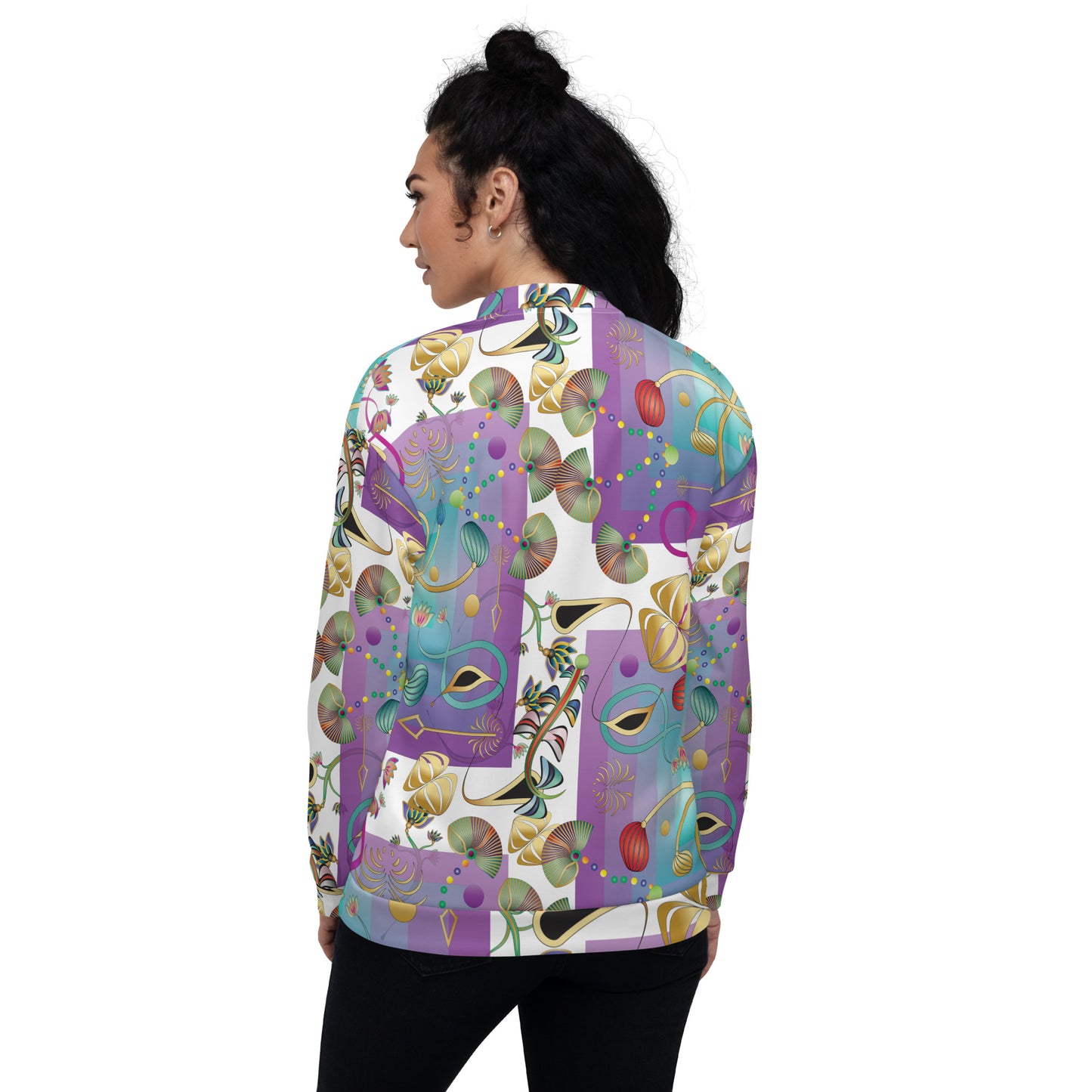 Unisex Bomber Jacket Kukloso Kuklos No 4358 Pattern Large - Free Shipping