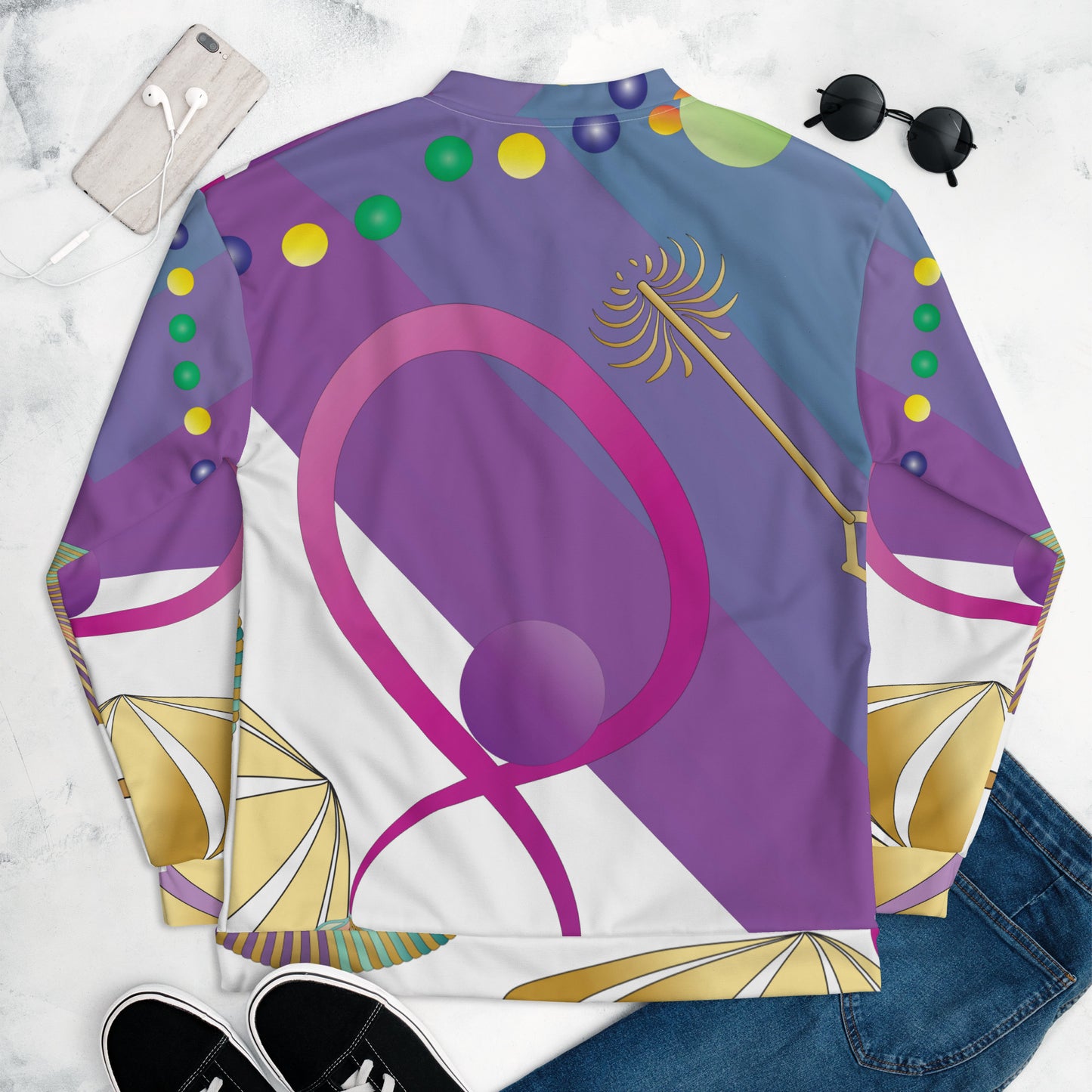 Unisex Bomber Jacket Kukloso Kuklos No 4358 Pattern 2 XL - Free Shipping