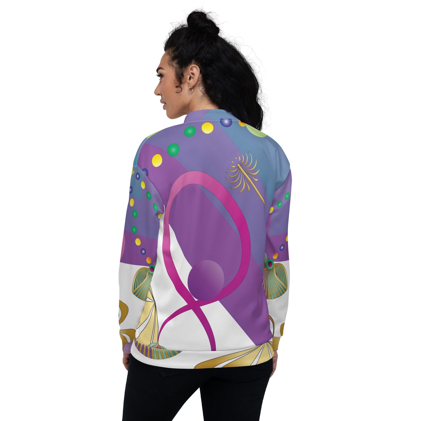 Unisex Bomber Jacket Kukloso Kuklos No 4358 Pattern 2 XL - Free Shipping