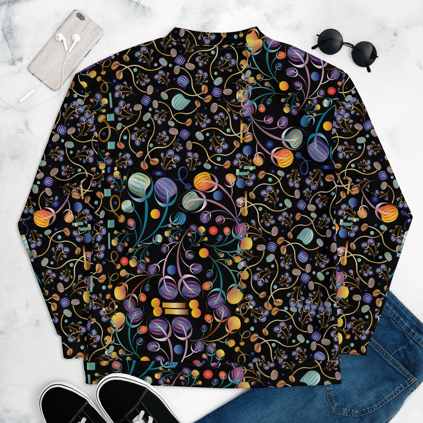 Unisex Bomber Jacket Kukloso No 4403-07 No 2 Pattern Collage - Free Shipping