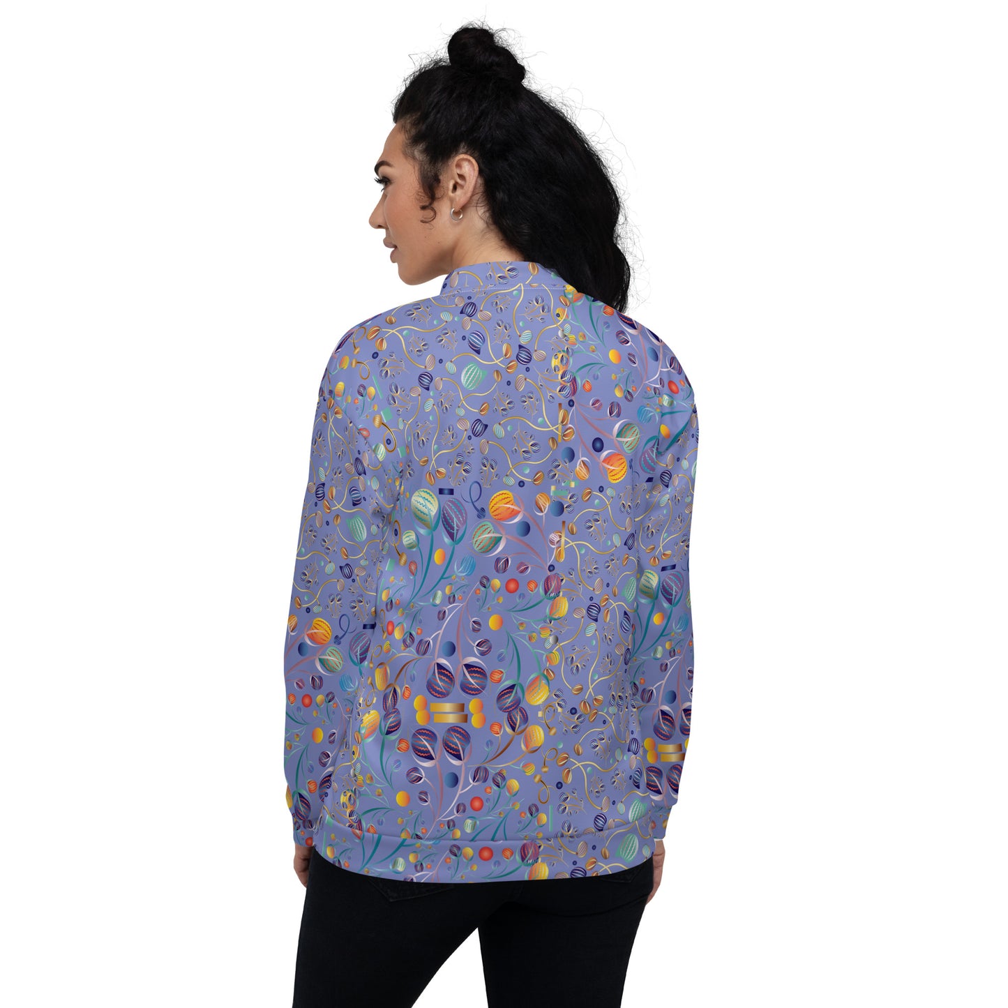 Unisex Bomber Jacket Kukloso No 4403-07 No 1 Pattern Collage - Free Shipping
