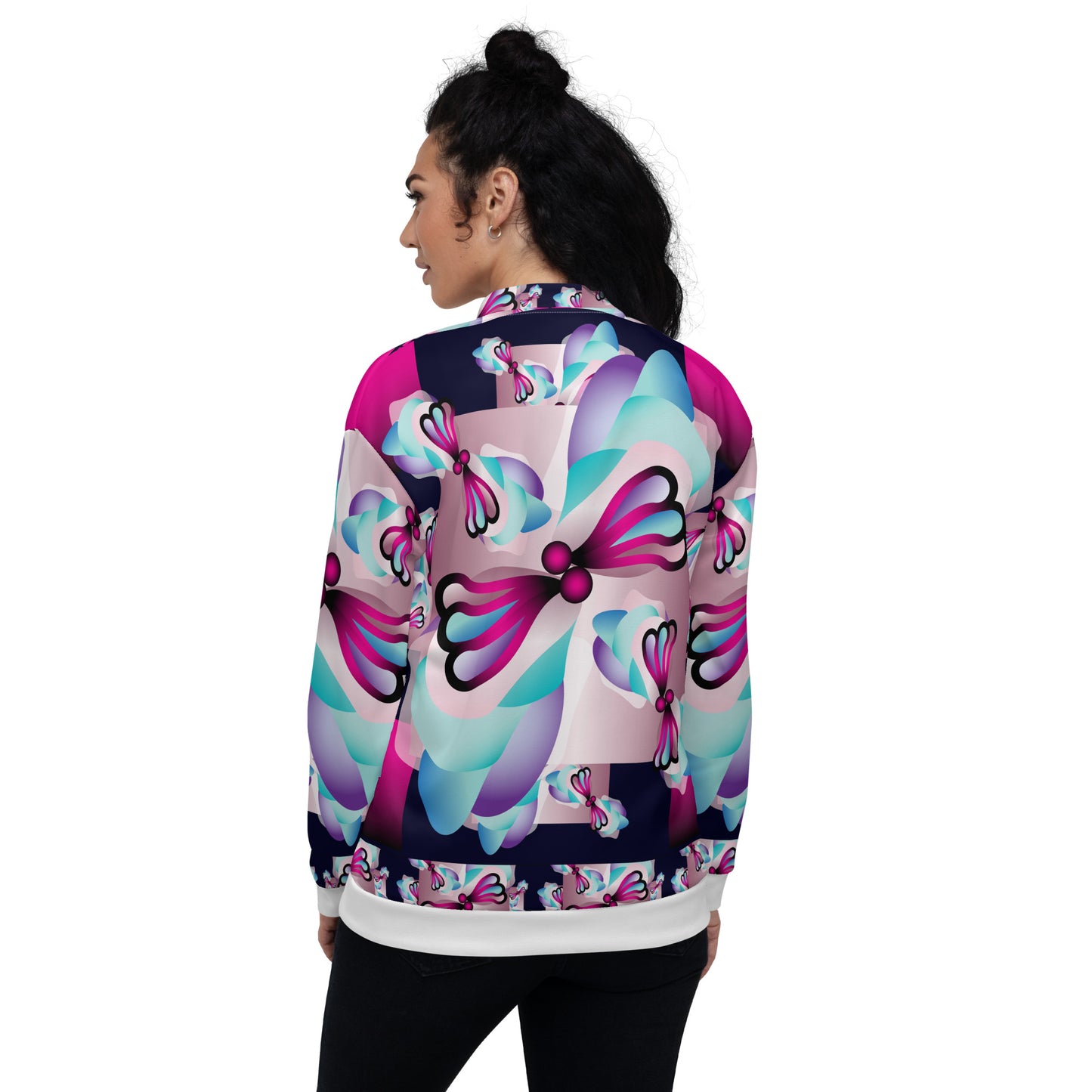 Unisex Bomber Jacket Kukloso Kuklos No 4417 Collage Pattern - Free Shipping