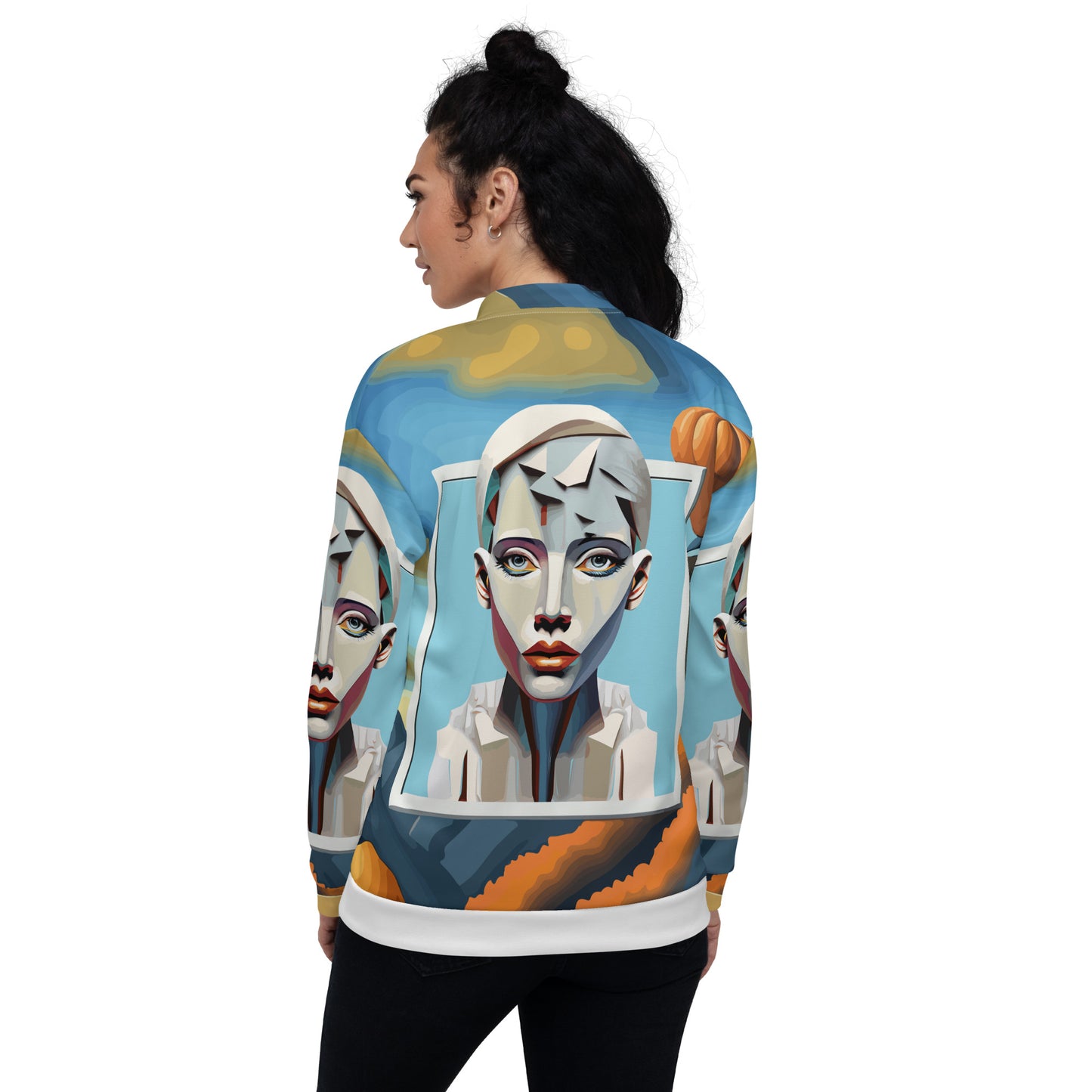 Unisex Bomber Jacket Jacket Kukloso Cubist Faces No 60 - Free Shipping