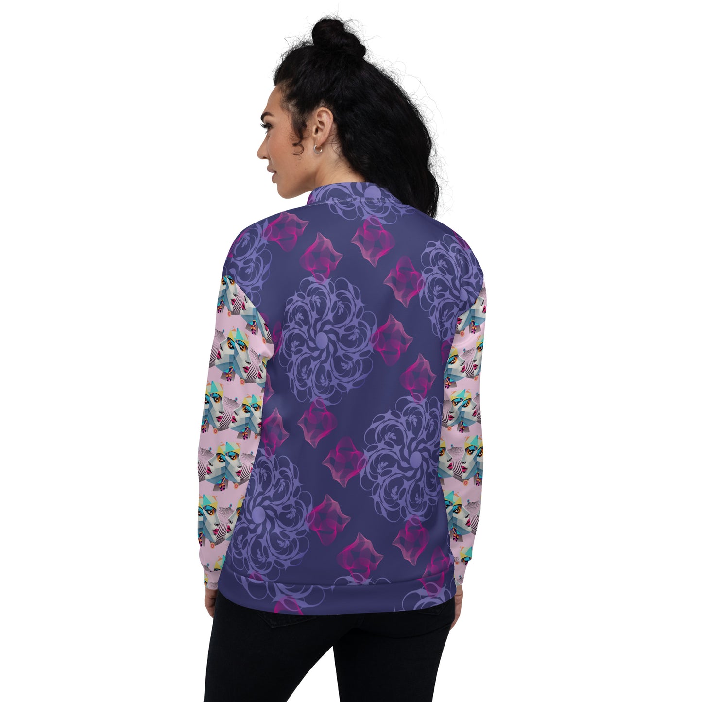 Unisex Bomber Jacket Kukloso Fleuron Pattern No 10 - Free Shipping