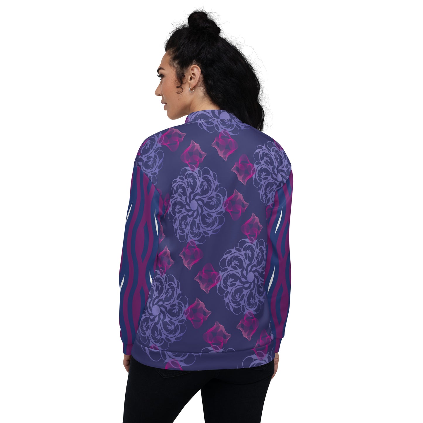 Unisex Bomber Jacket Kukloso Fleuron Pattern No 10-A - Free Shipping
