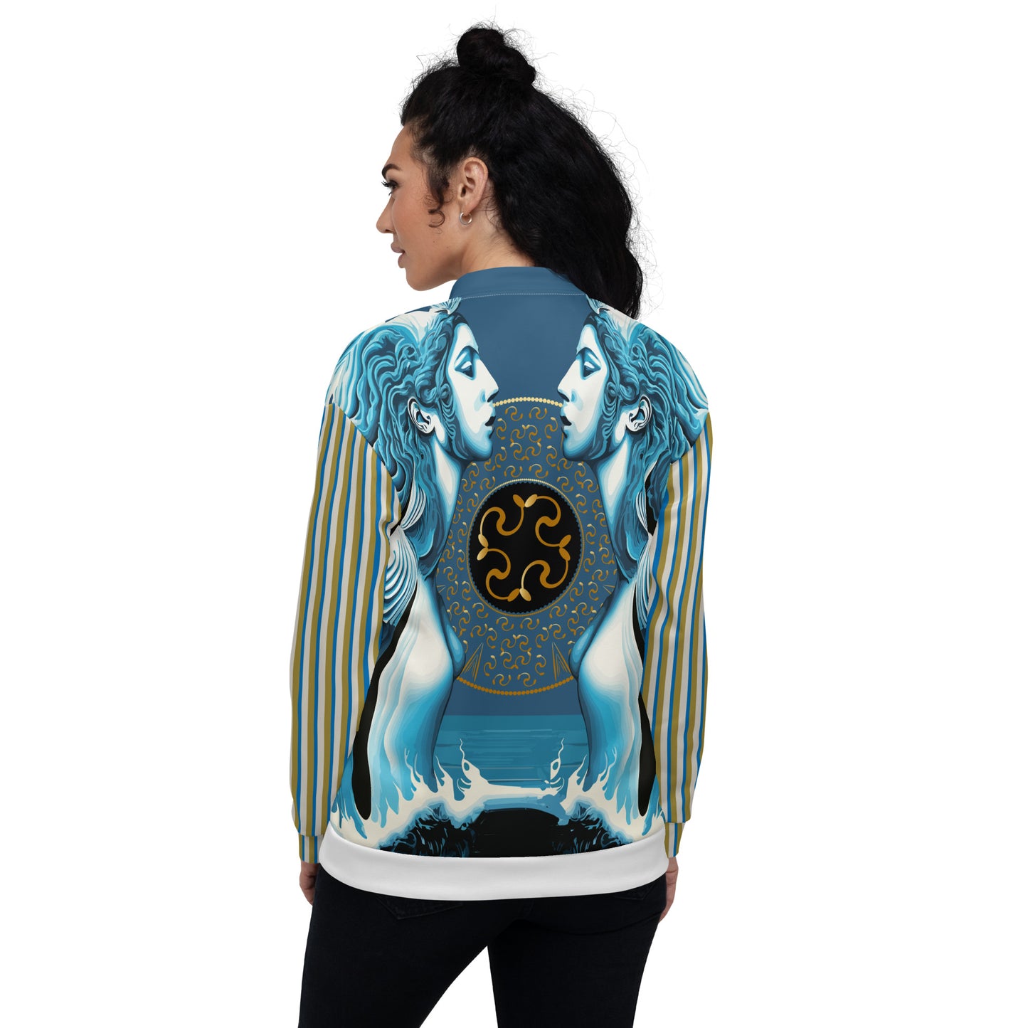 Unisex Bomber Jacket Kukloso Aqua Siren of The Sea No 2 B - Free Shipping