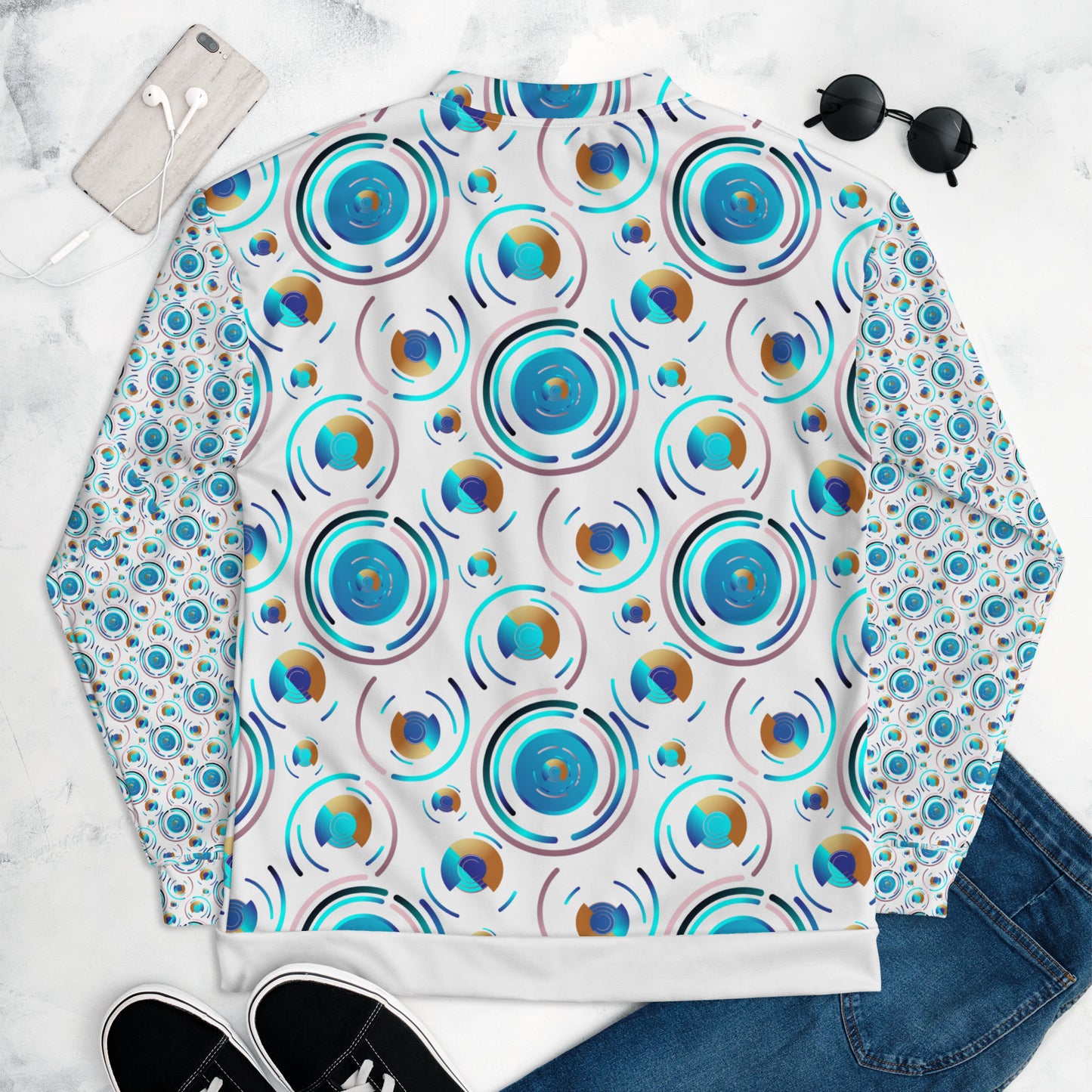Unisex Bomber Jacket Kukloso Kuklos 4487 B Pattern - Free Shipping
