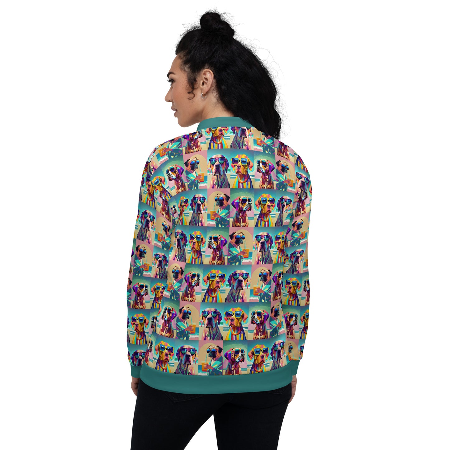 Unisex Bomber Jacket Kukloso Abstracticon No 39 'Beach Dogs' - Free Shipping