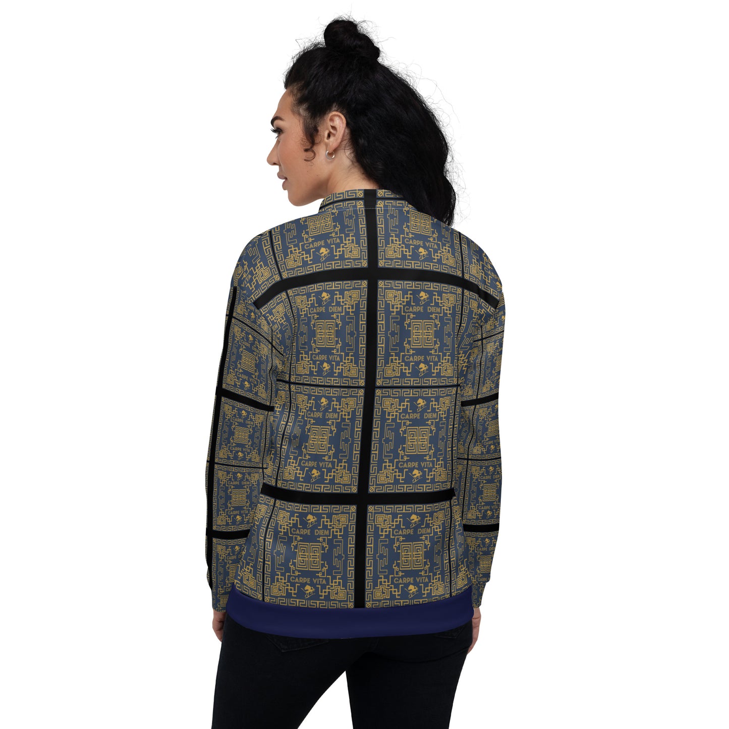 Unisex Bomber Jacket Kukloso Greek Border Carpe Diem No 50 No 3 - Free Shipping